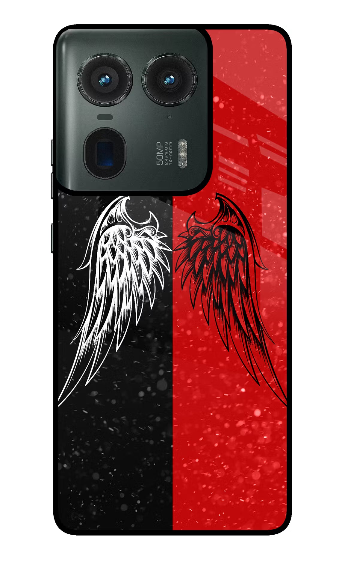 Wings Moto Edge 50 Ultra 5G Glass Case Back Cover by Casekaro