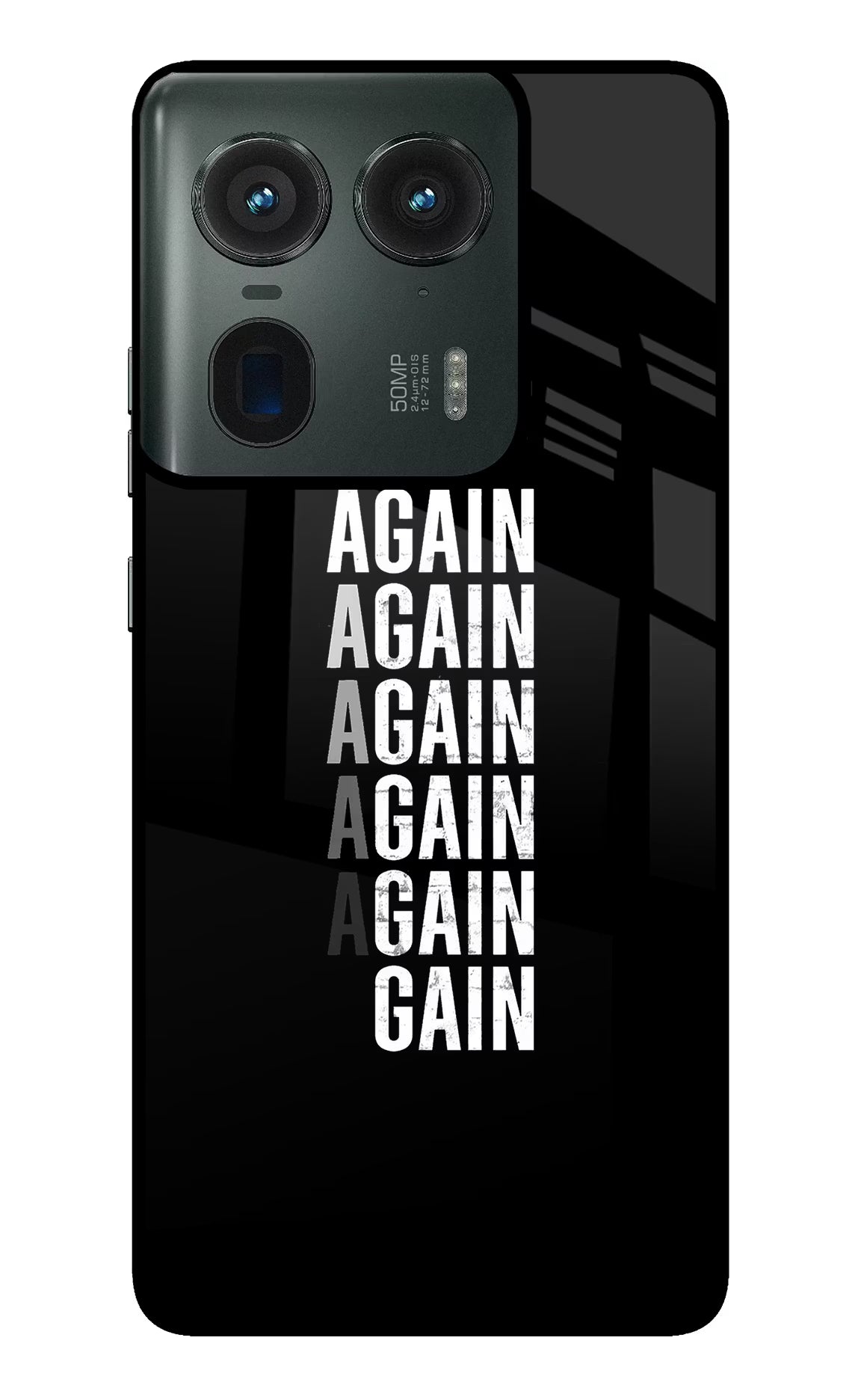 Again Again Gain Moto Edge 50 Ultra 5G Glass Case Back Cover by Casekaro