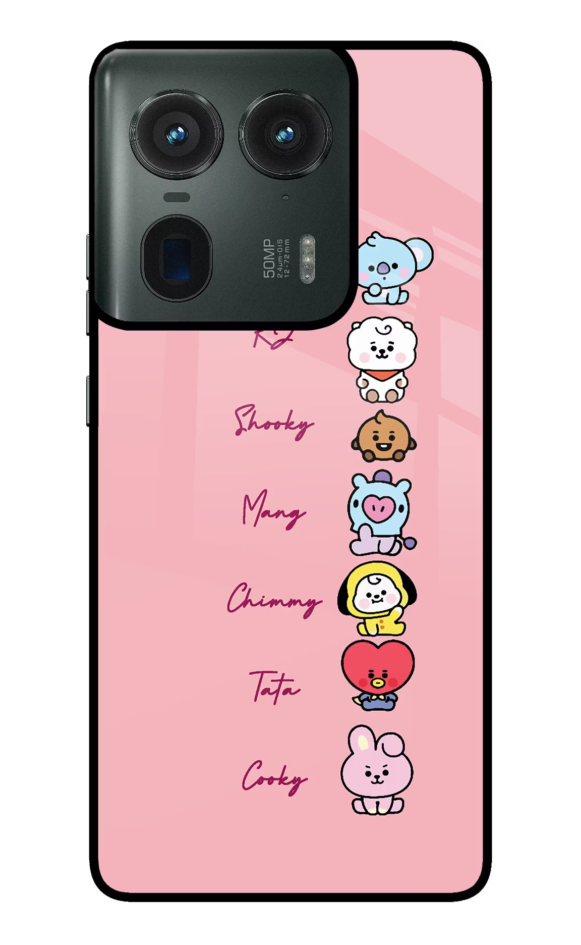 BTS names Moto Edge 50 Ultra 5G Glass Case Back Cover by Casekaro