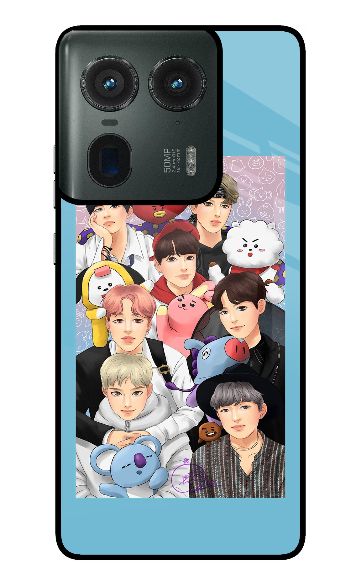 BTS with animals Moto Edge 50 Ultra 5G Glass Case