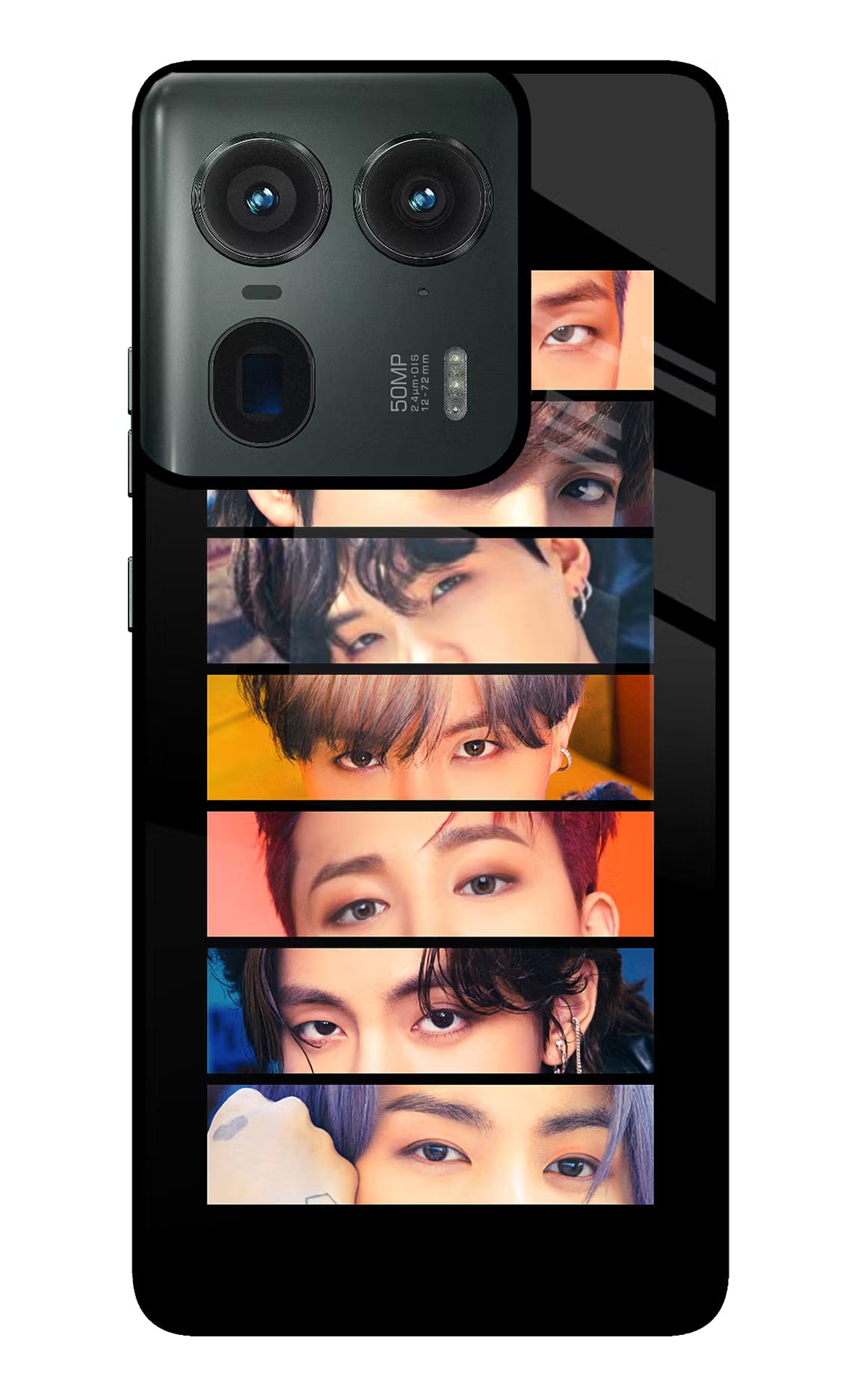 BTS Eyes Moto Edge 50 Ultra 5G Glass Case Back Cover by Casekaro