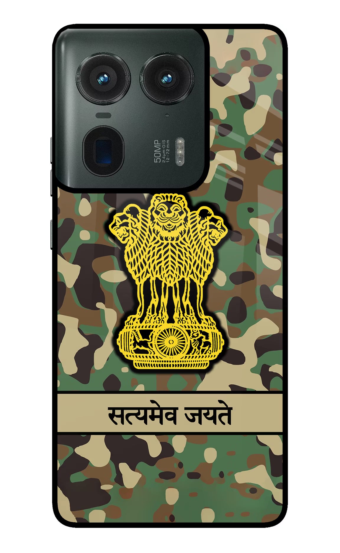 Satyamev Jayate Army Moto Edge 50 Ultra 5G Glass Case Back Cover by Casekaro