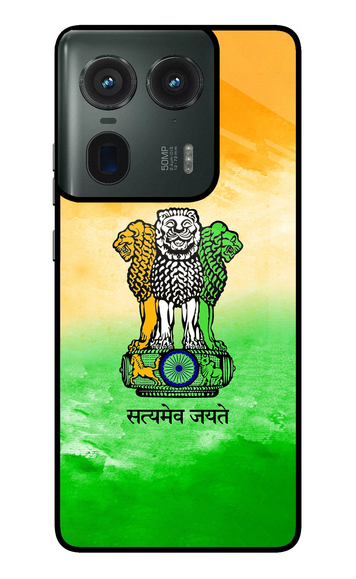 Satyamev Jayate Flag Moto Edge 50 Ultra 5G Glass Case