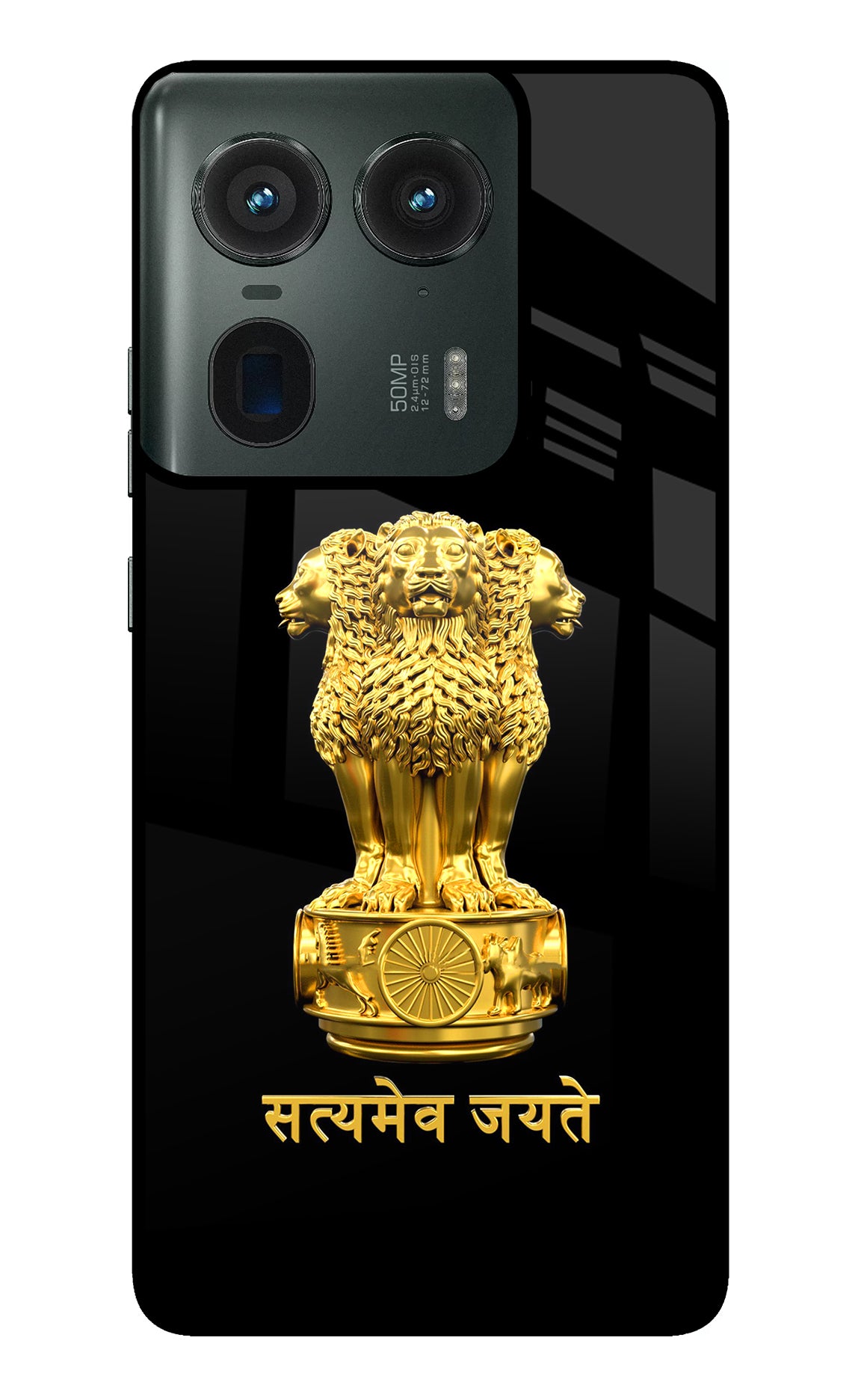 Satyamev Jayate Golden Moto Edge 50 Ultra 5G Glass Case