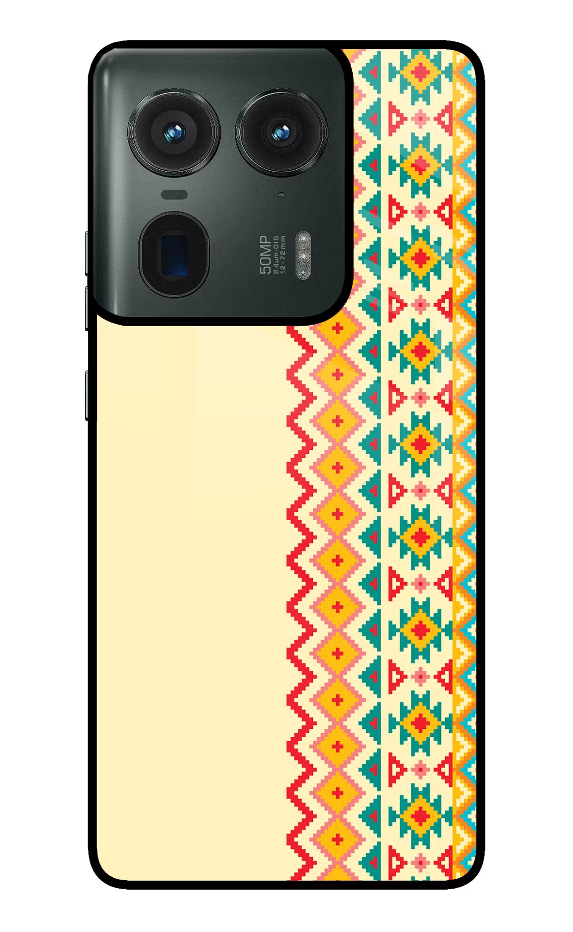 Ethnic Seamless Moto Edge 50 Ultra 5G Glass Case Back Cover by Casekaro