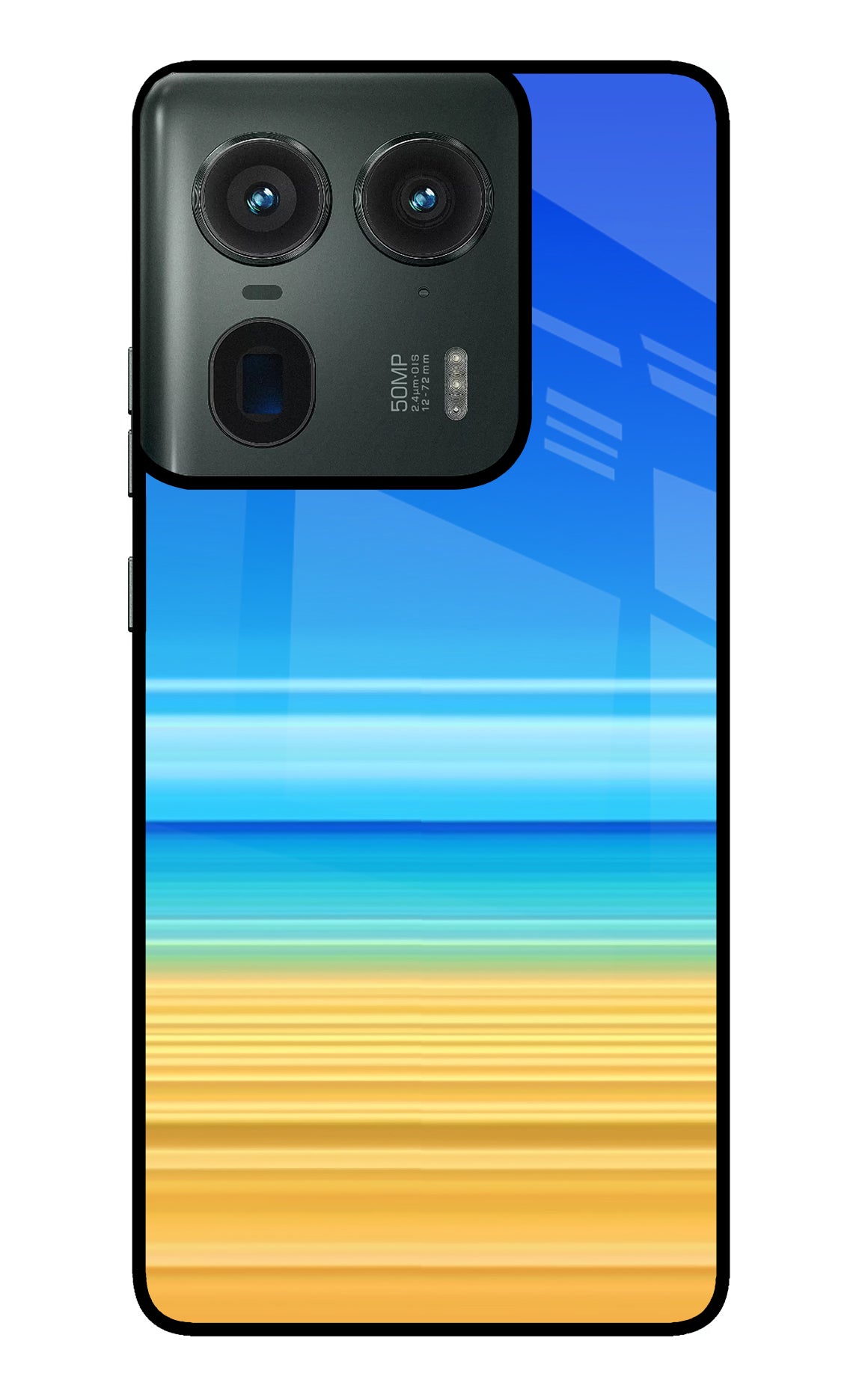 Beach Art Moto Edge 50 Ultra 5G Glass Case