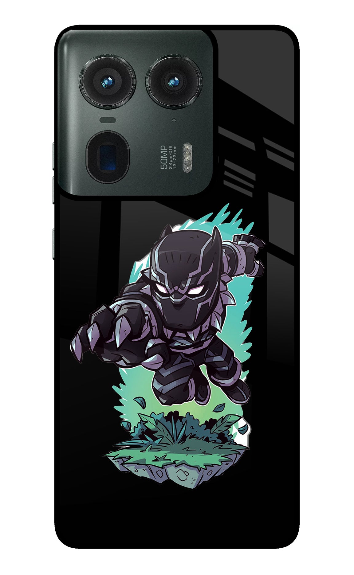 Black Panther Moto Edge 50 Ultra 5G Glass Case