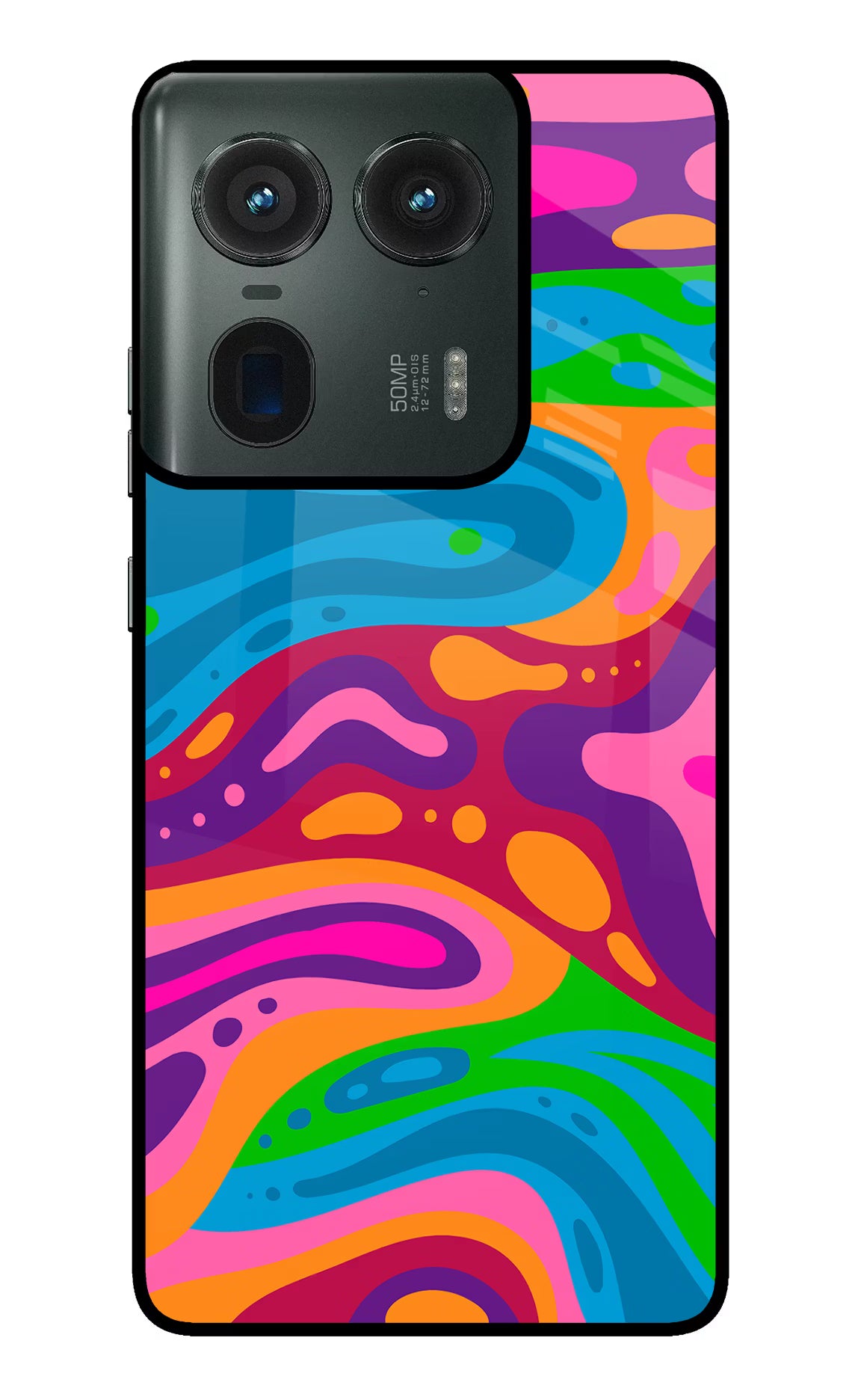 Trippy Pattern Moto Edge 50 Ultra 5G Glass Case Back Cover by Casekaro