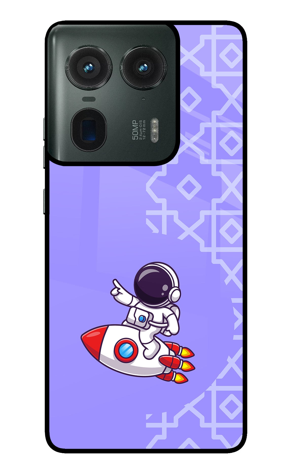 Cute Astronaut Moto Edge 50 Ultra 5G Glass Case