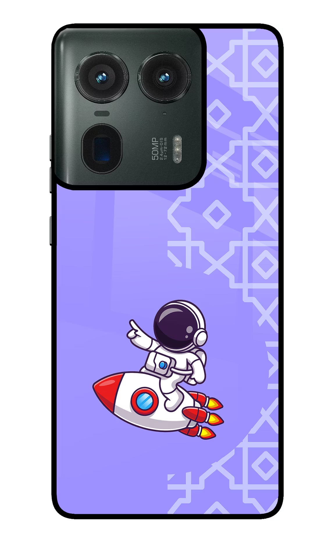 Cute Astronaut Moto Edge 50 Ultra 5G Glass Case Back Cover by Casekaro