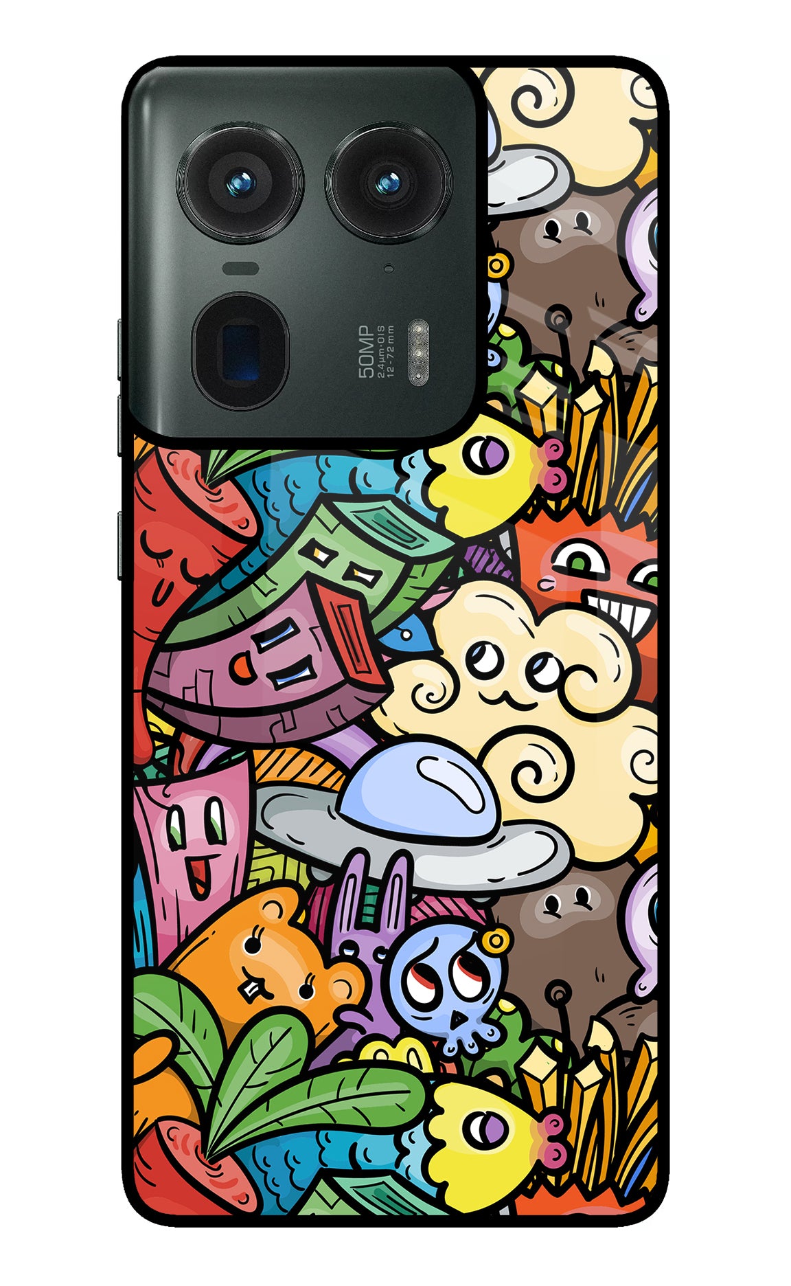 Veggie Doodle Moto Edge 50 Ultra 5G Glass Case