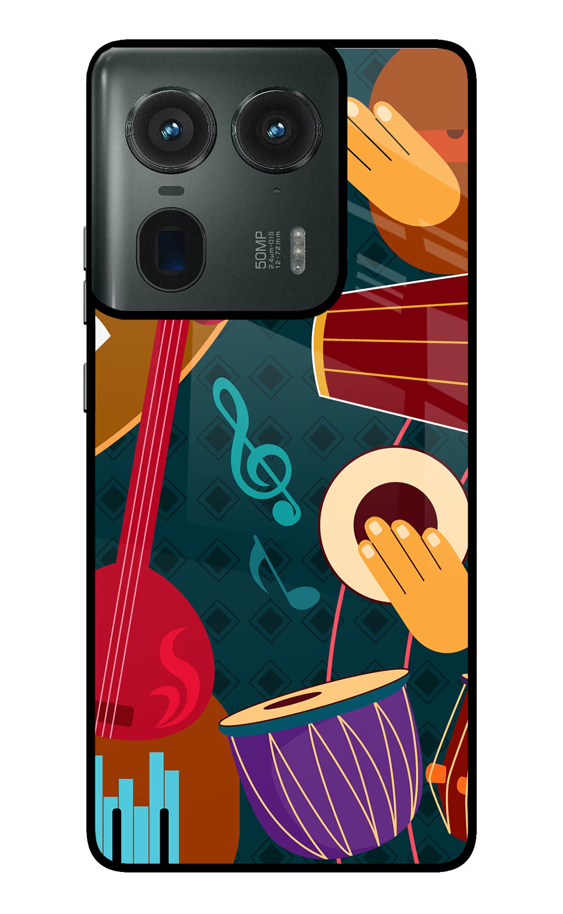 Music Instrument Moto Edge 50 Ultra 5G Glass Case Back Cover by Casekaro