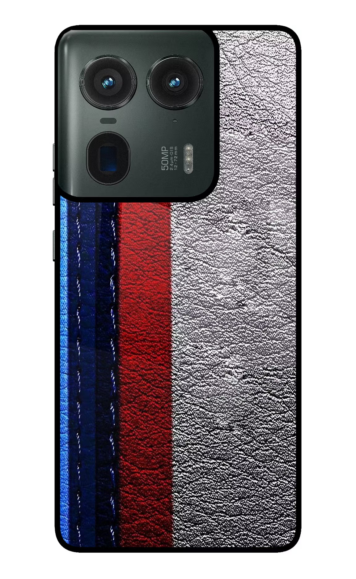 BMW Stripes Moto Edge 50 Ultra 5G Glass Case Back Cover by Casekaro