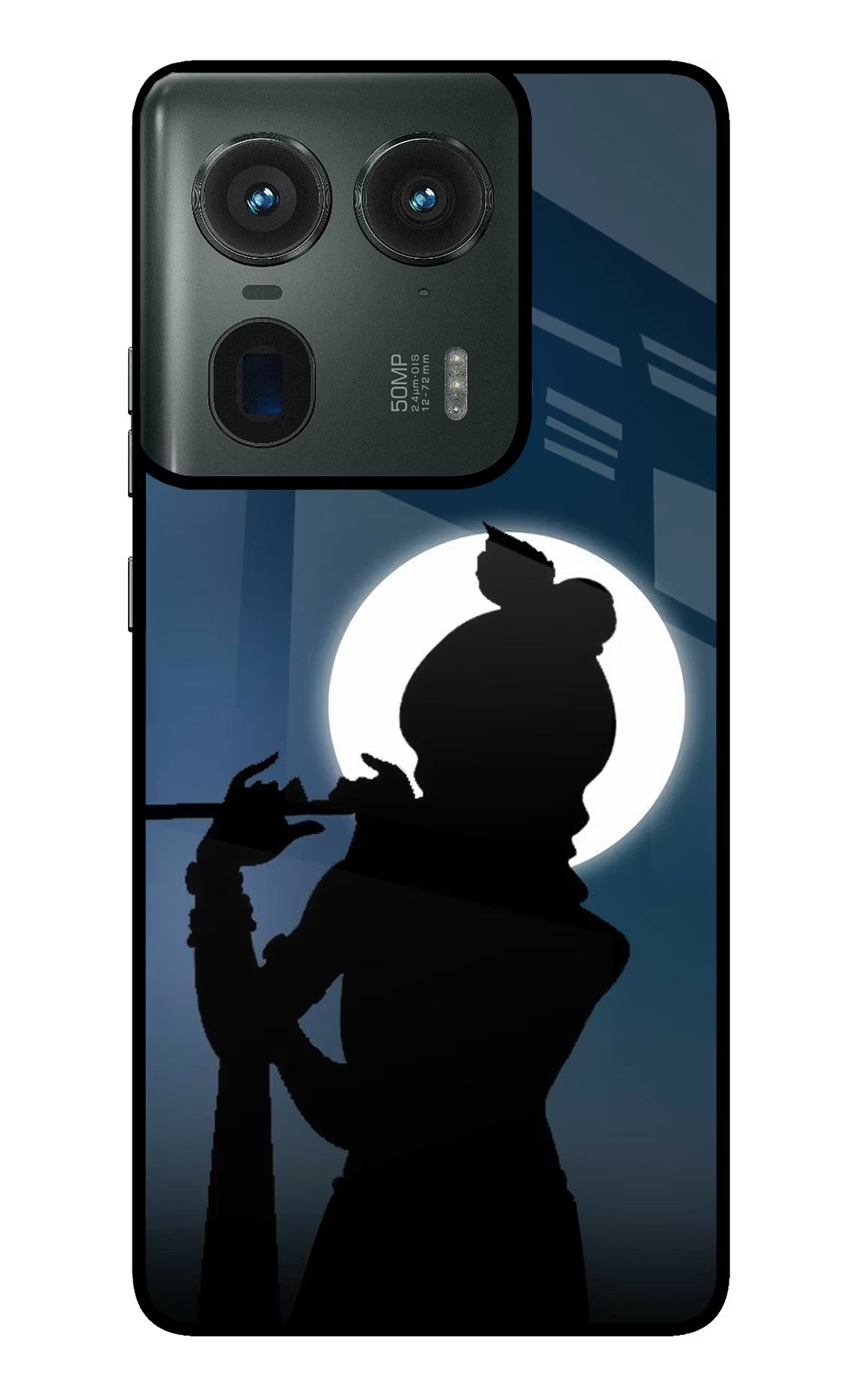 Shri Krishna Silhouette Moto Edge 50 Ultra 5G Glass Case Back Cover by Casekaro