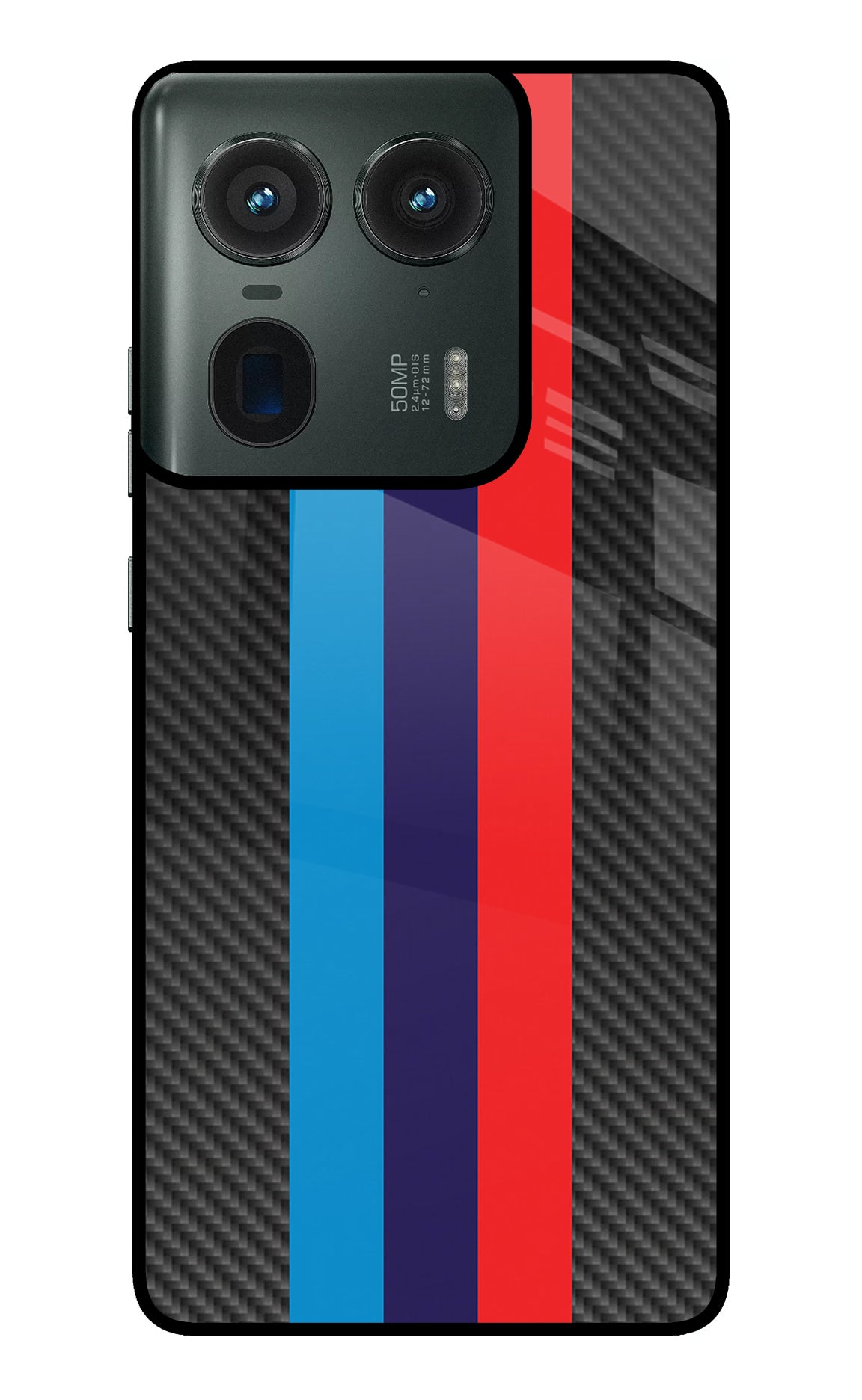 BMW Stripes Pattern Moto Edge 50 Ultra 5G Glass Case