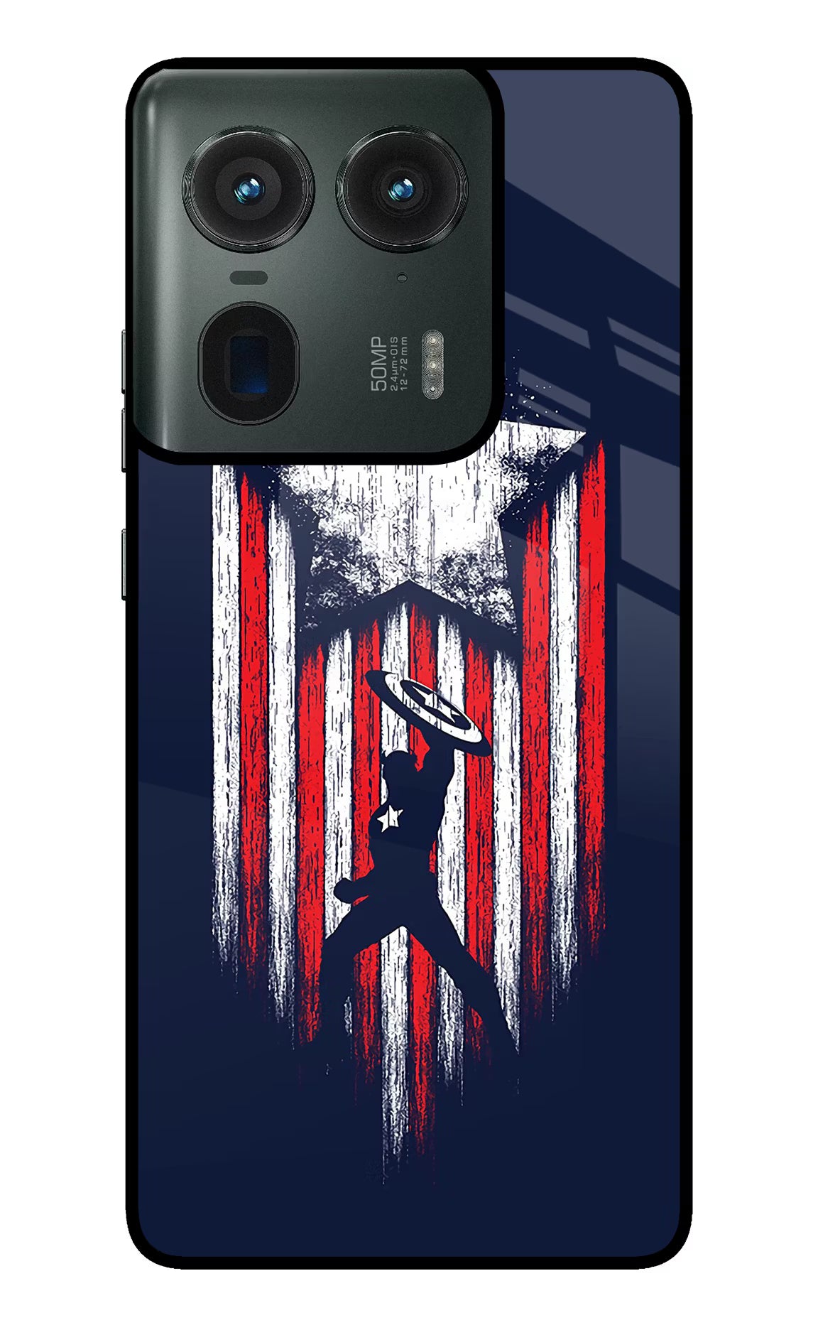 Captain America Marvel Art Moto Edge 50 Ultra 5G Glass Case Back Cover by Casekaro
