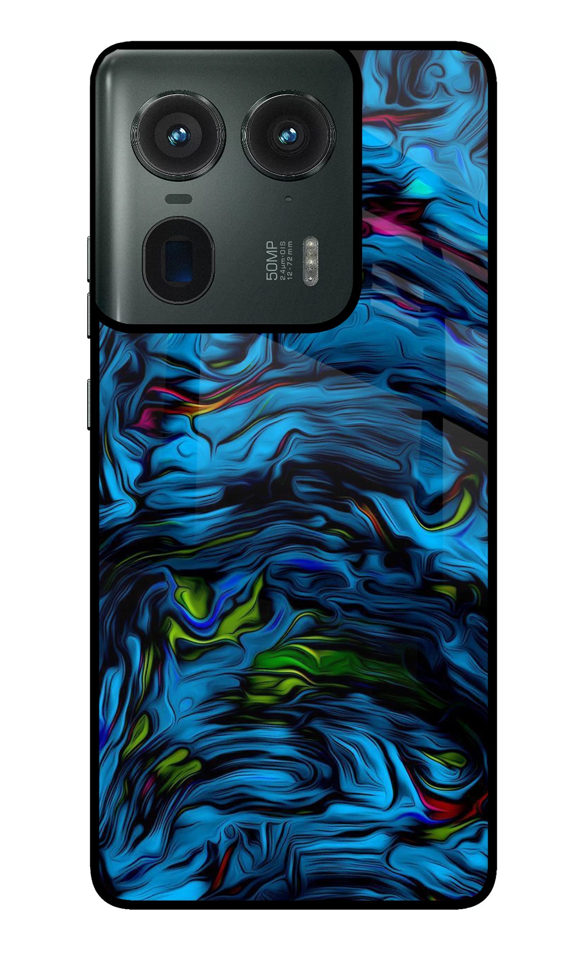 Dark Blue Abstract Moto Edge 50 Ultra 5G Glass Case