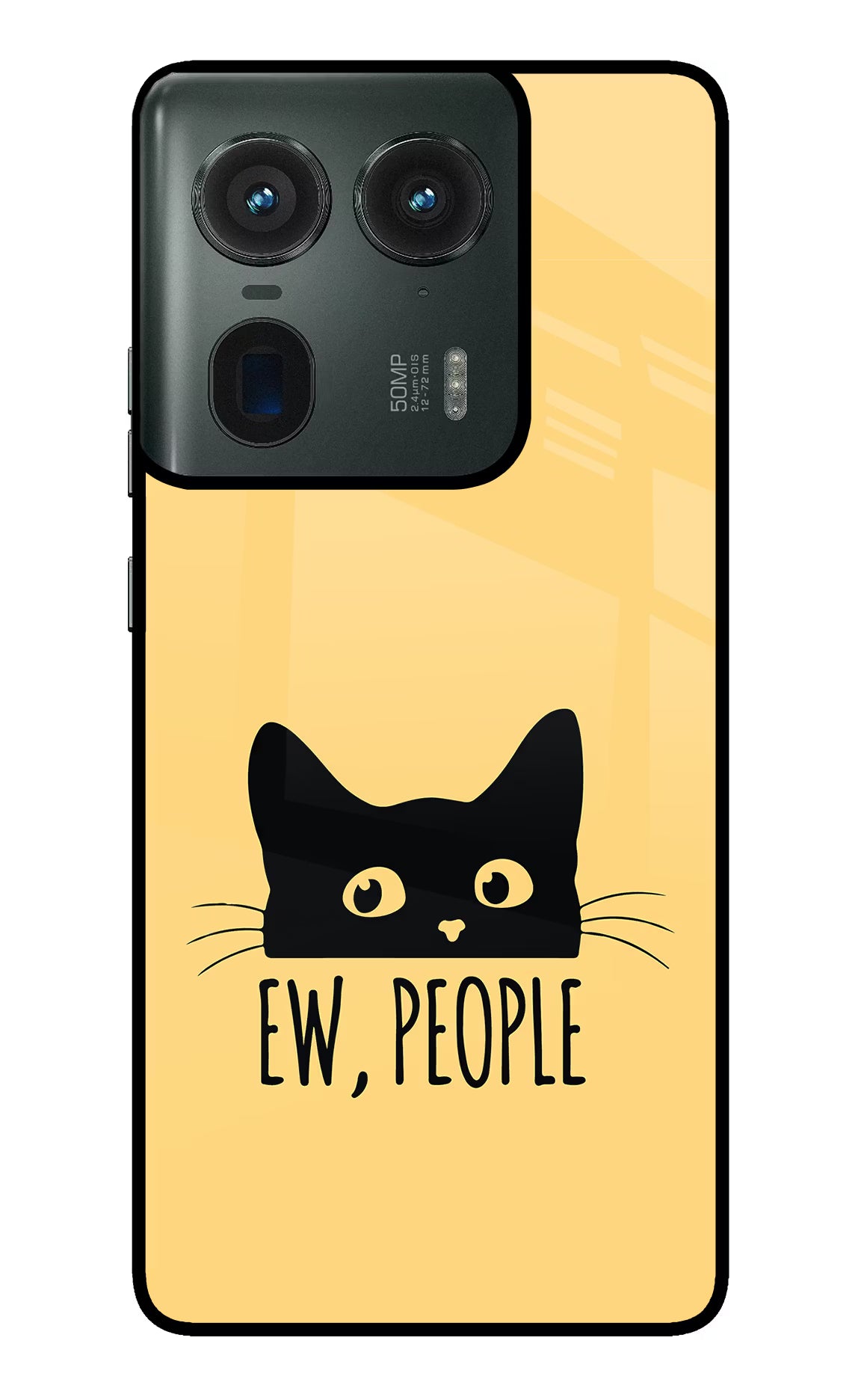 Ew People Catitude Moto Edge 50 Ultra 5G Glass Case Back Cover by Casekaro