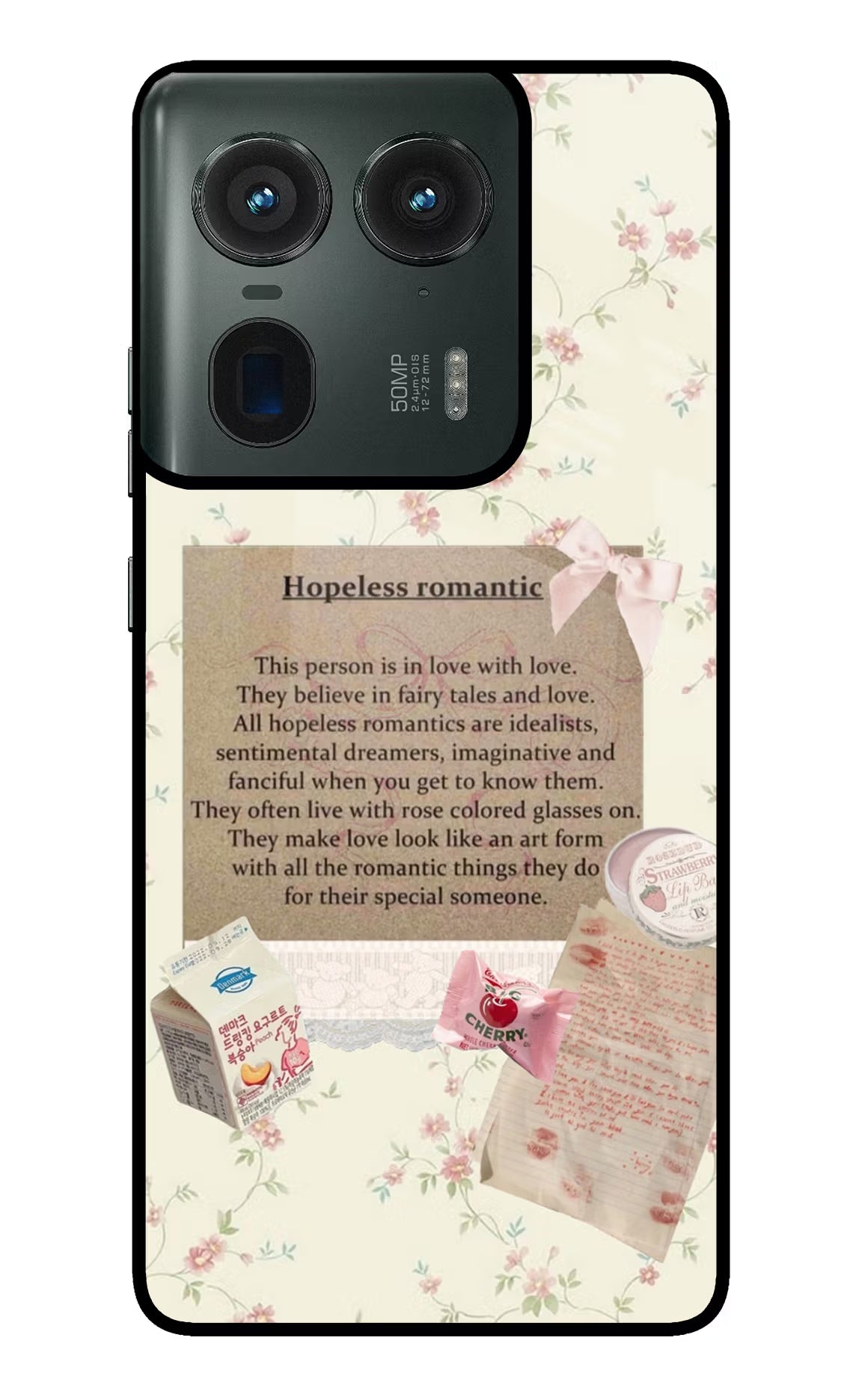 Hopeless Romantic Moto Edge 50 Ultra 5G Glass Case