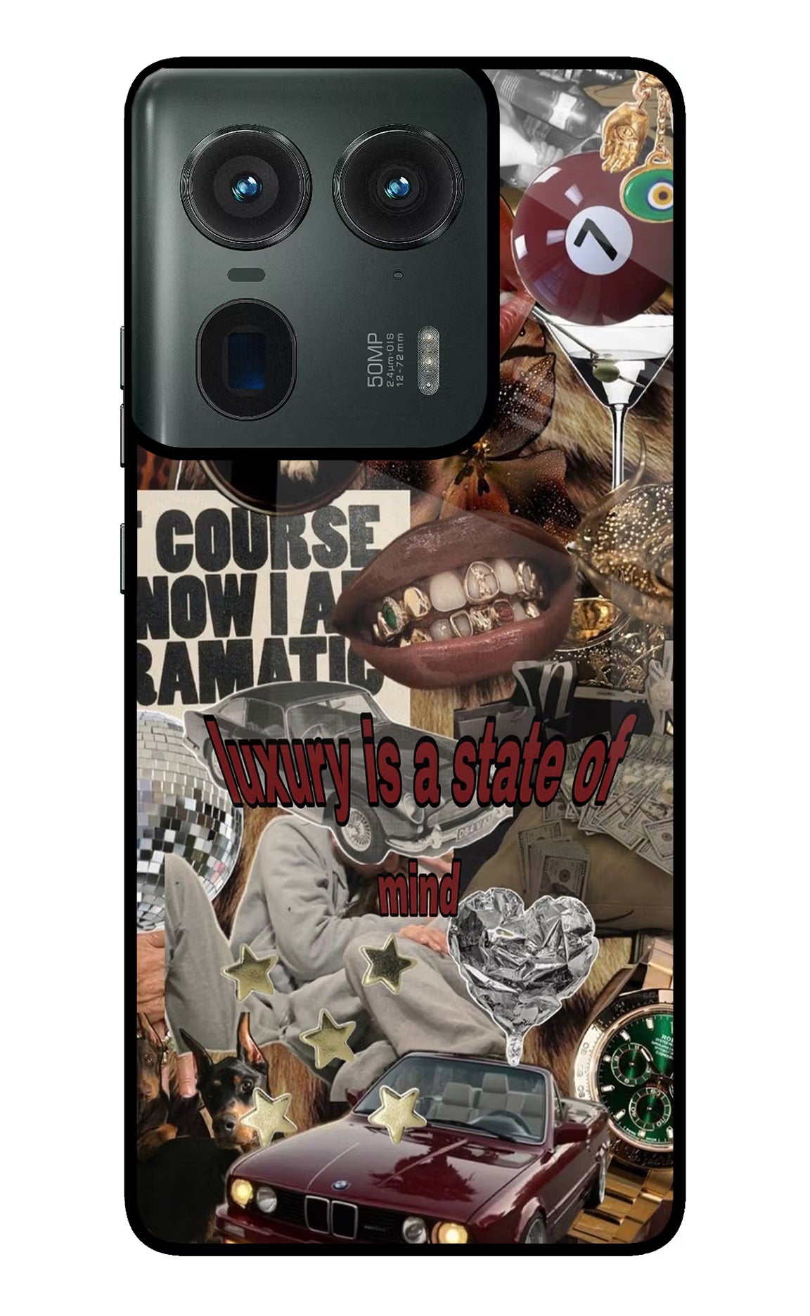 Luxury Moto Edge 50 Ultra 5G Glass Case