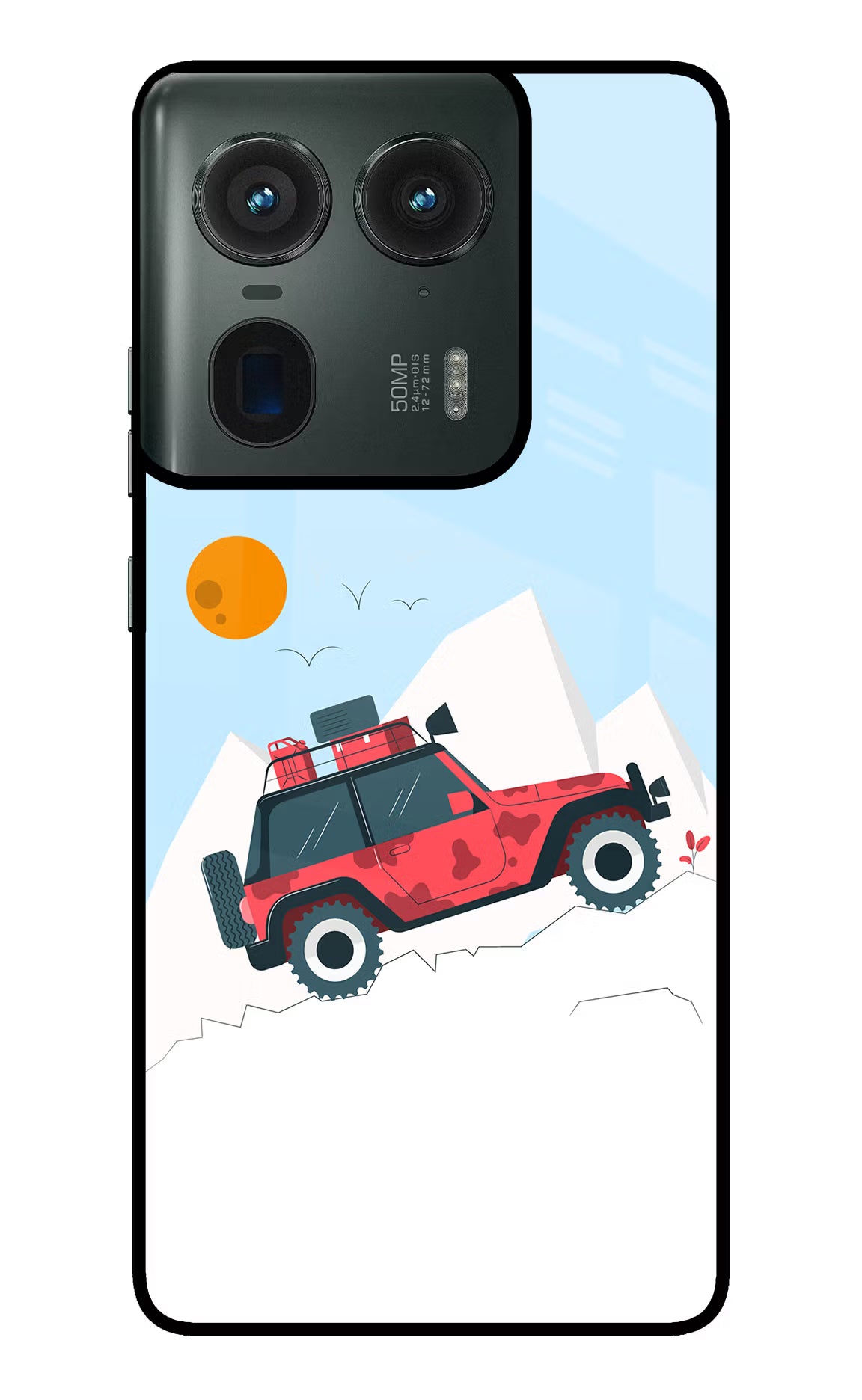Mountain Trail Beast Moto Edge 50 Ultra 5G Glass Case Back Cover by Casekaro
