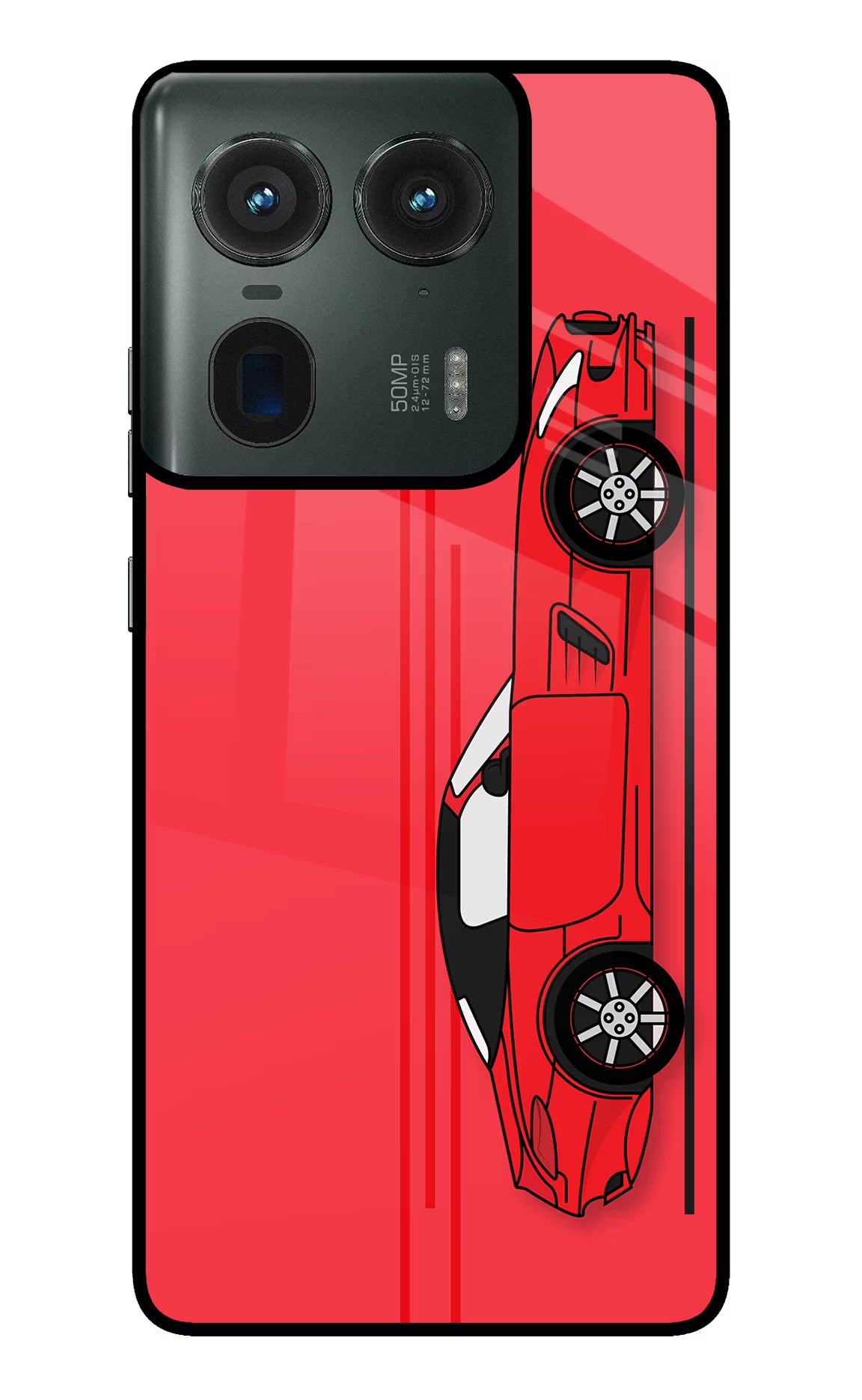 Red Velocity Moto Edge 50 Ultra 5G Glass Case