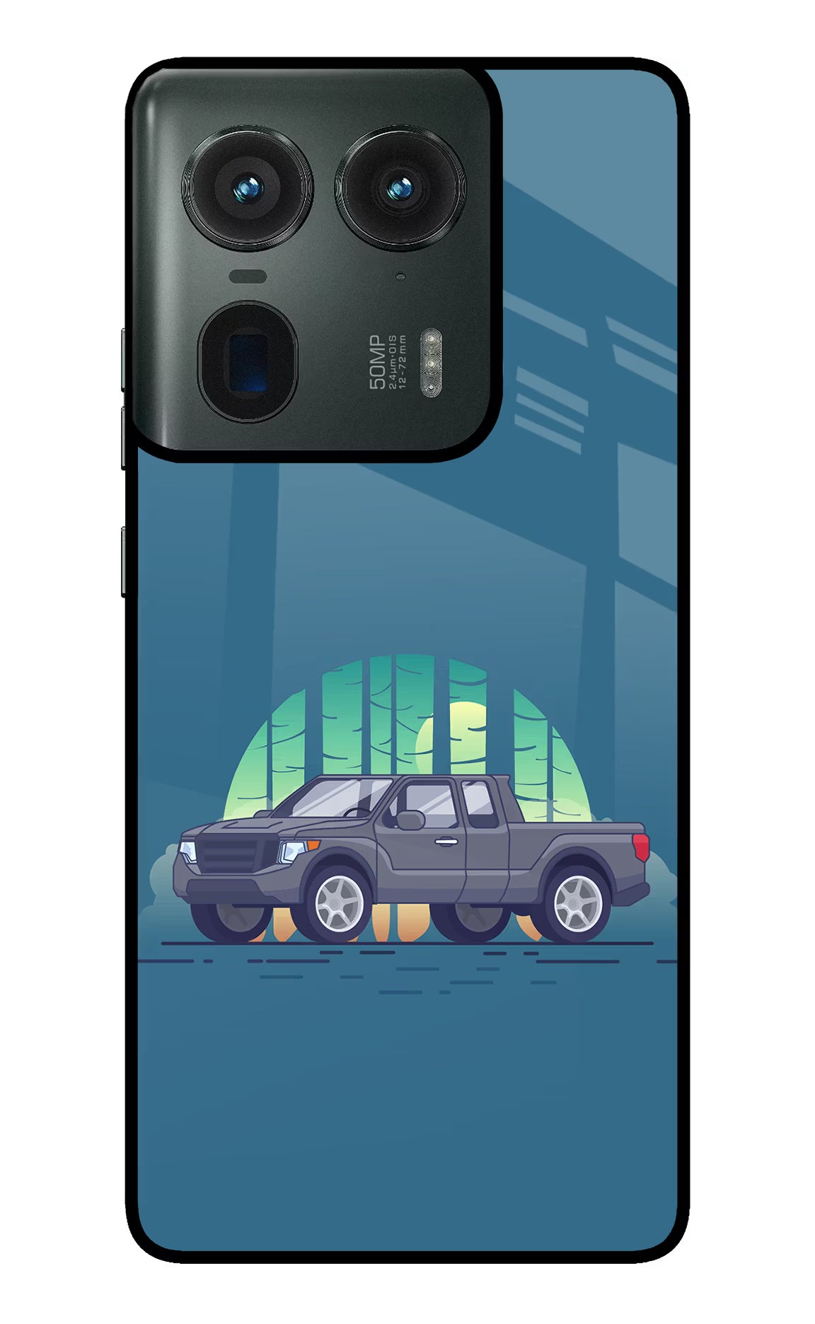 Retro Garage Vibe Moto Edge 50 Ultra 5G Glass Case Back Cover by Casekaro