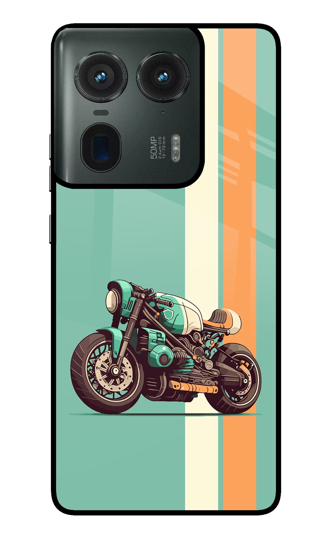 Striped Moto Drift Moto Edge 50 Ultra 5G Glass Case Back Cover by Casekaro