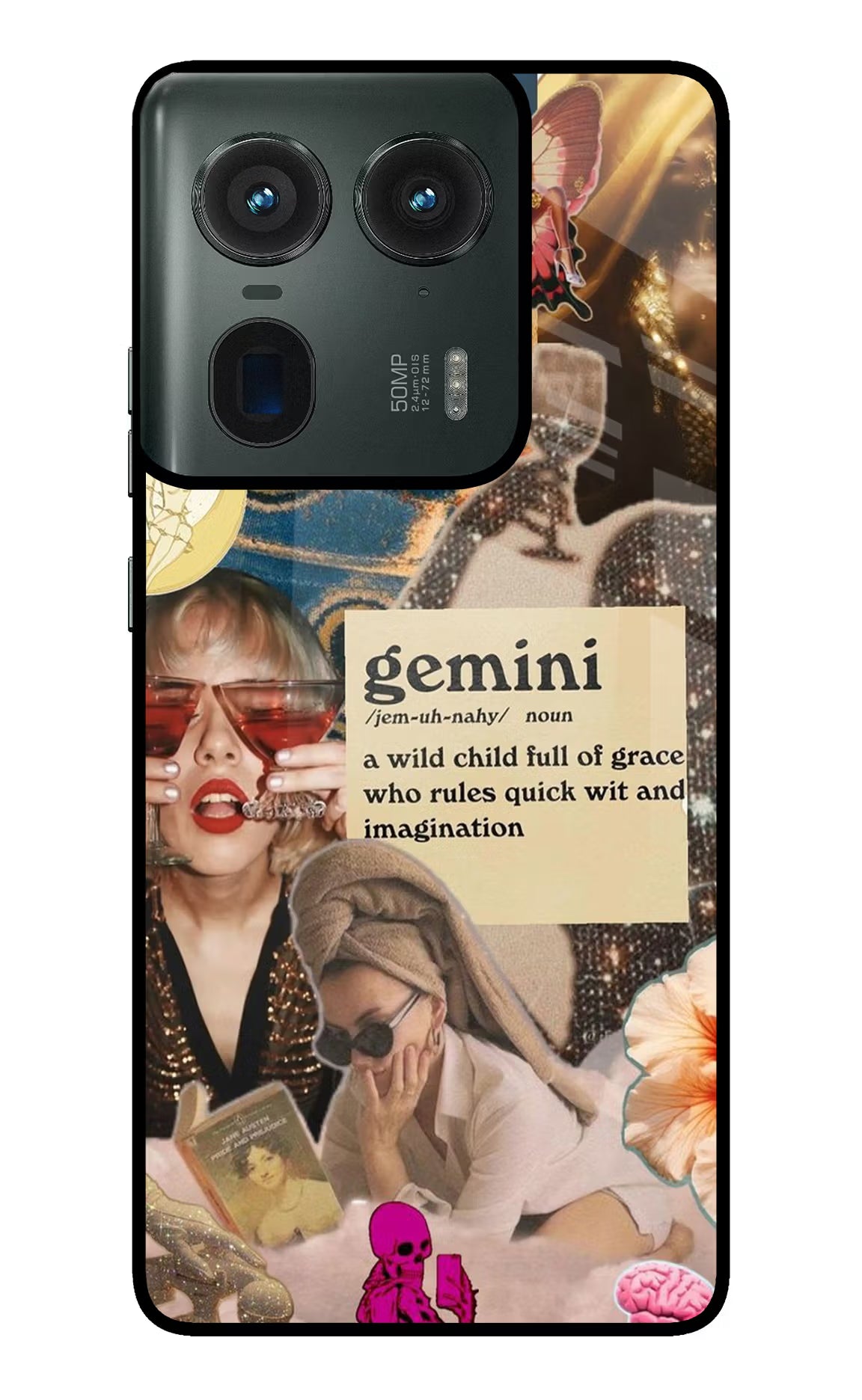 Gemini Zodiac Moto Edge 50 Ultra 5G Glass Case