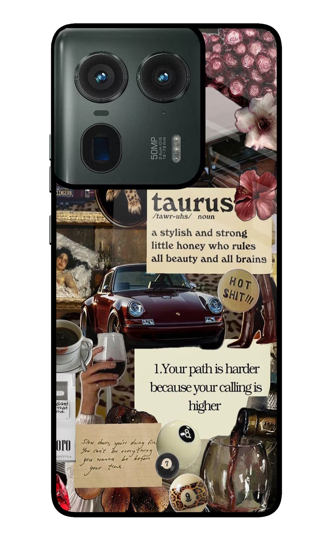 Taurus Zodiac Moto Edge 50 Ultra 5G Glass Case