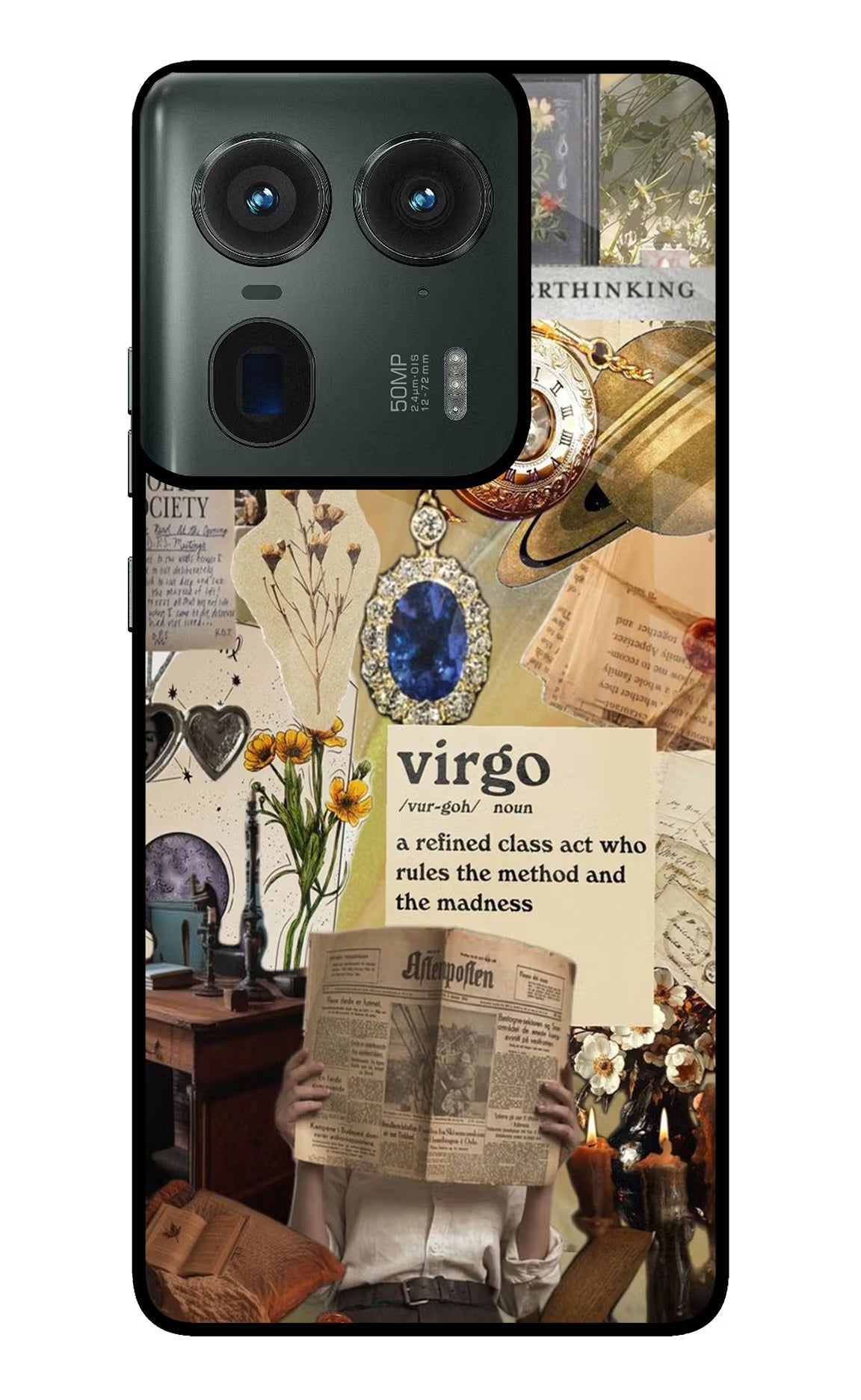Virgo Zodiac Moto Edge 50 Ultra 5G Glass Case Back Cover by Casekaro