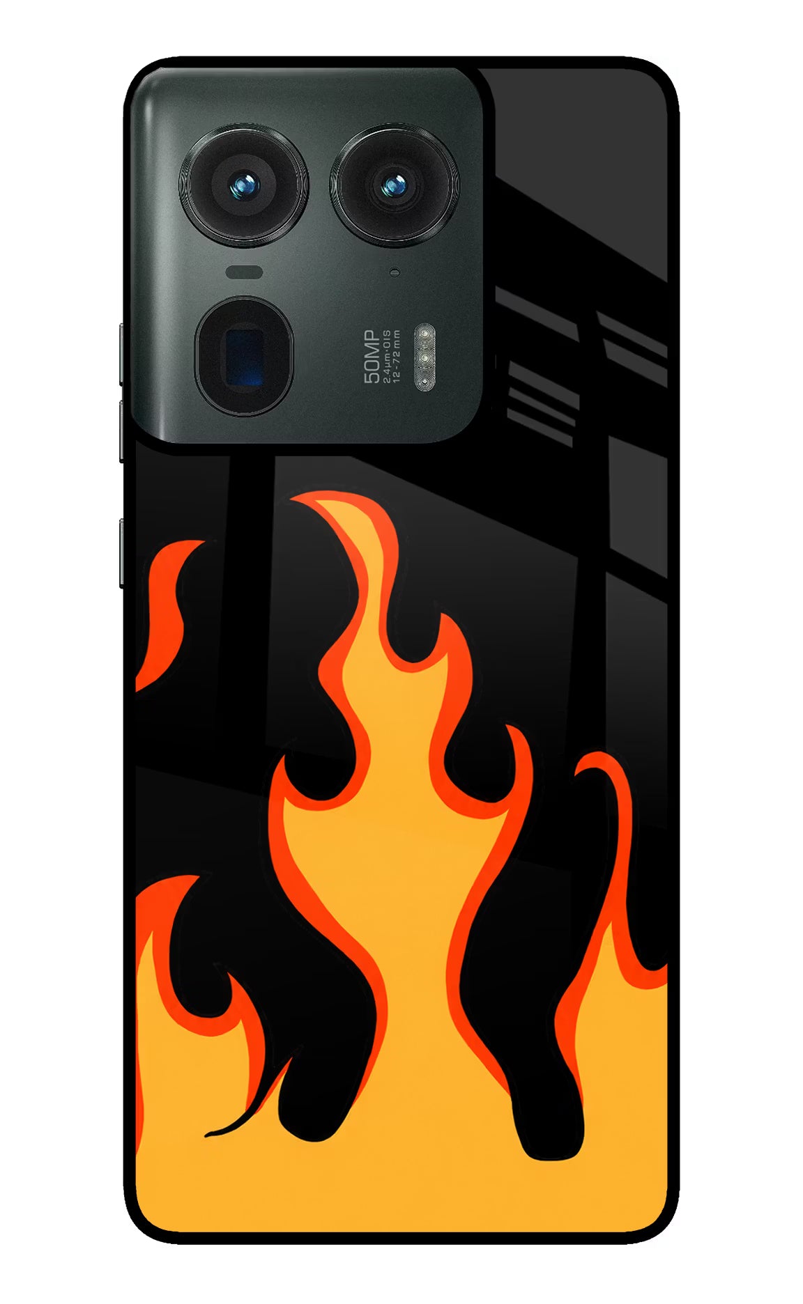 Fired Up – Black Moto Edge 50 Ultra 5G Glass Case