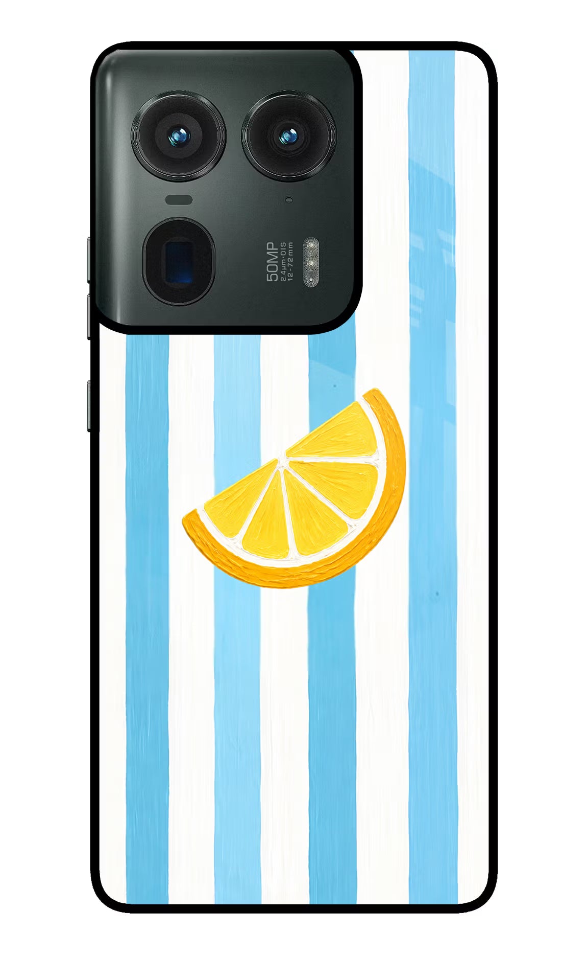 Summer Lemon Moto Edge 50 Ultra 5G Glass Case Back Cover by Casekaro