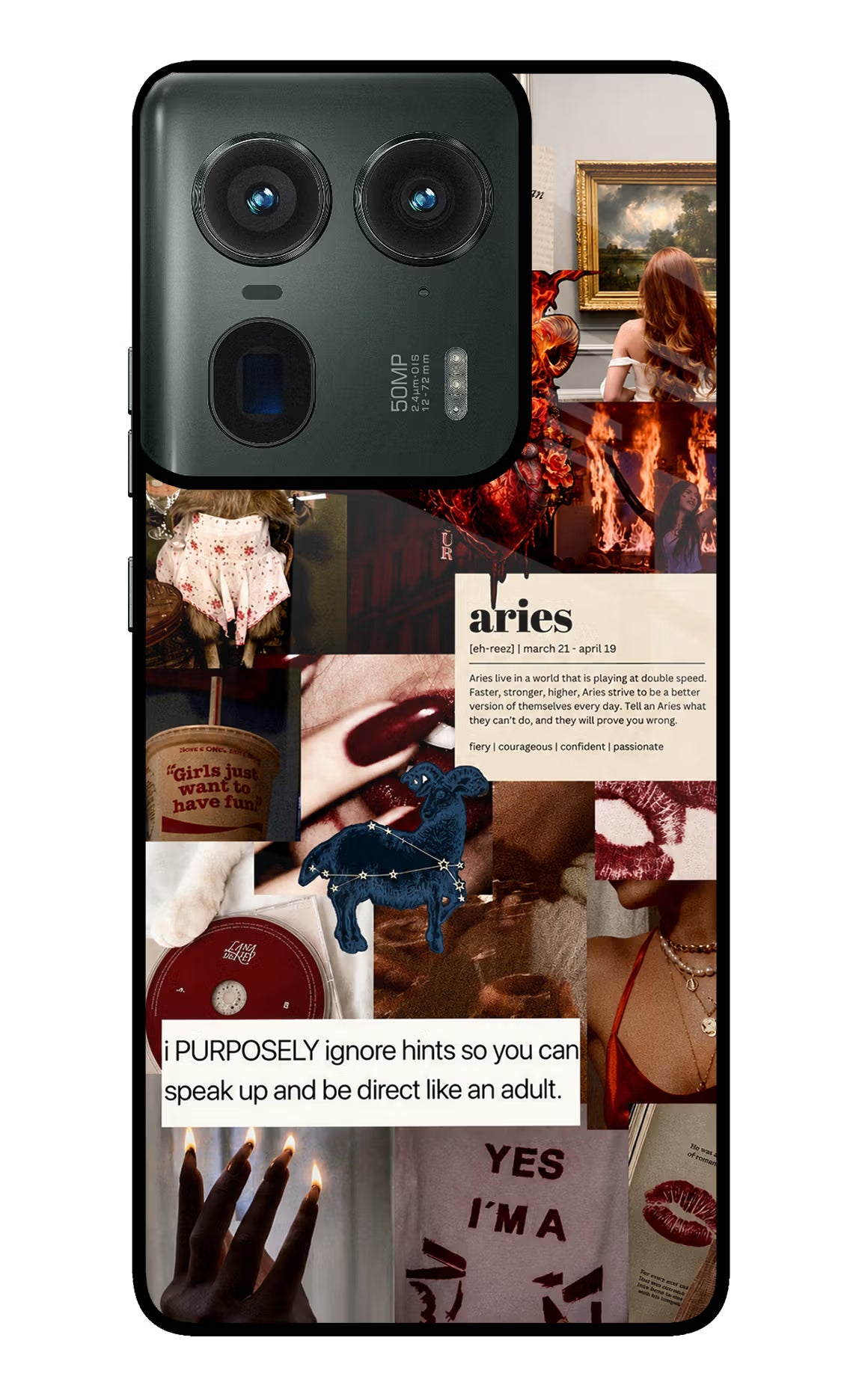 Zodiac Aries Moto Edge 50 Ultra 5G Glass Case