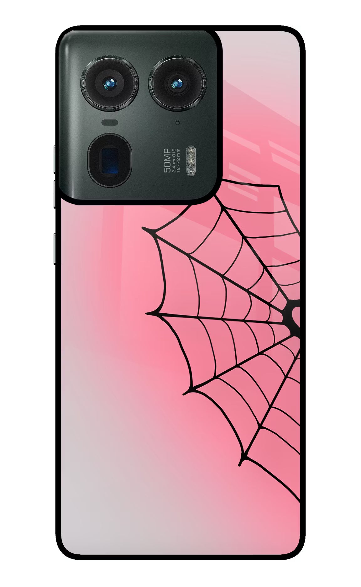 Pink Web Moto Edge 50 Ultra 5G Glass Case