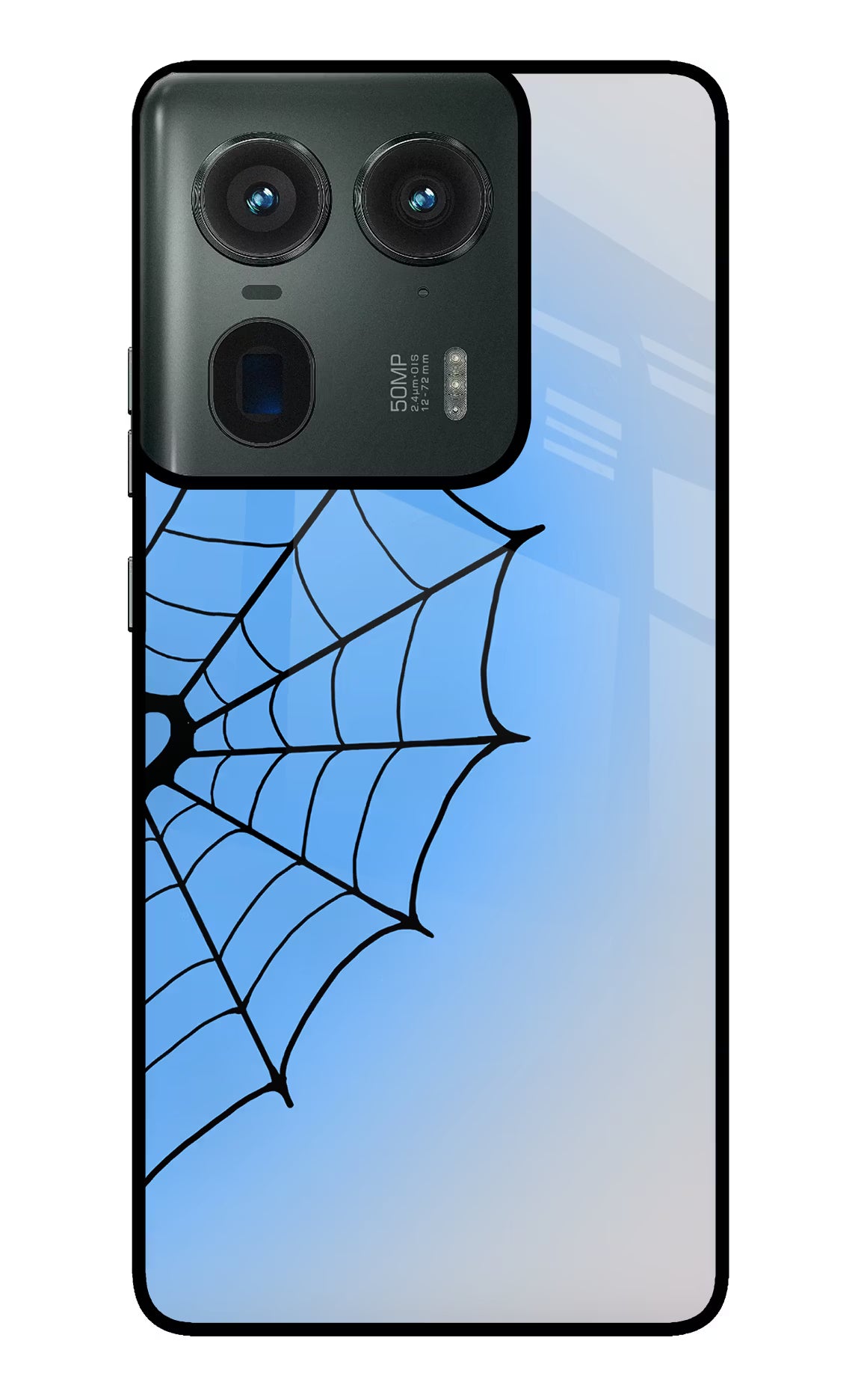 Blue Web Moto Edge 50 Ultra 5G Glass Case