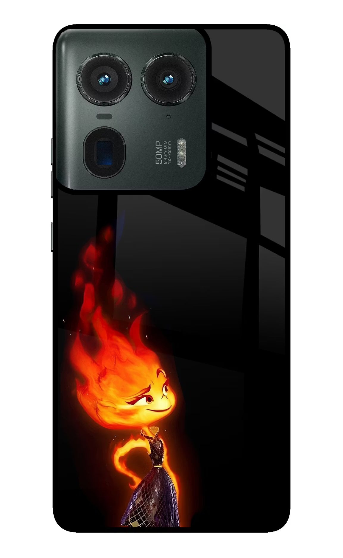 Ember Flame Moto Edge 50 Ultra 5G Glass Case