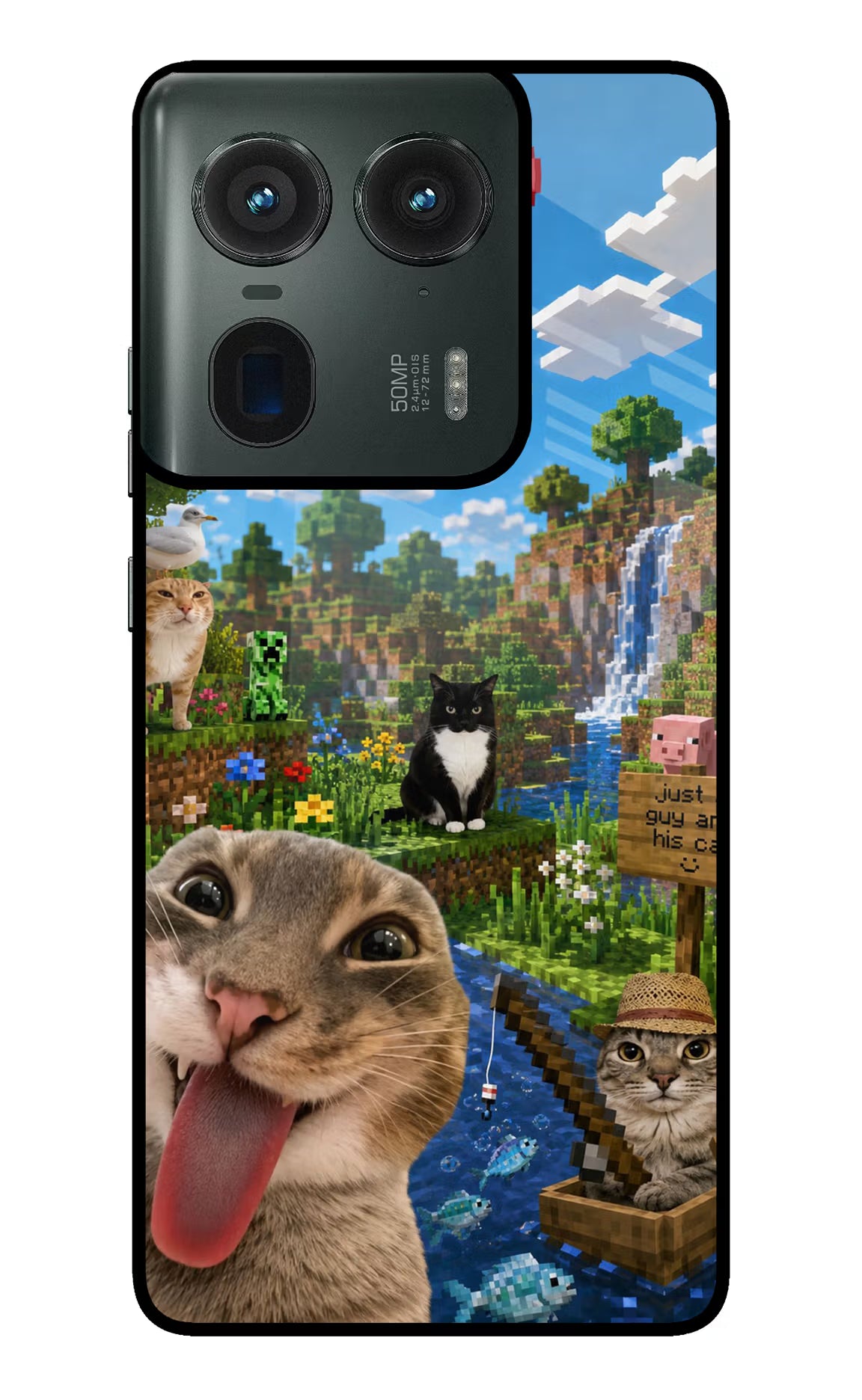 Minecraft Cat Chaos Moto Edge 50 Ultra 5G Glass Case