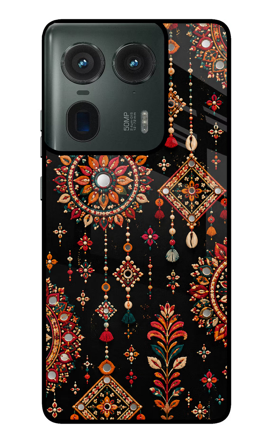 Boho Noir Moto Edge 50 Ultra 5G Back Cover, Glass case