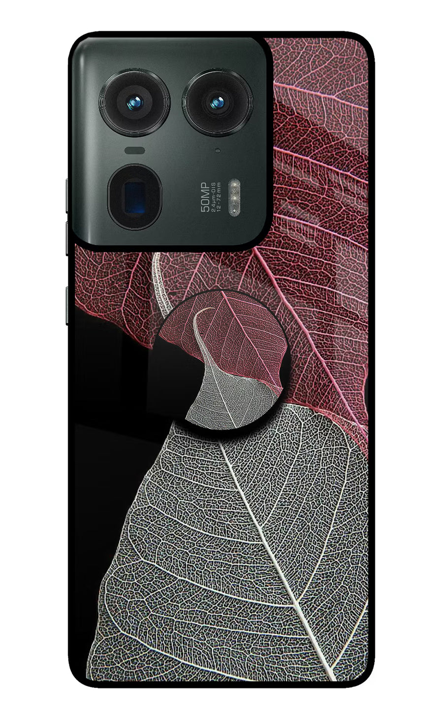 Leaf Pattern Moto Edge 50 Ultra 5G Pop Case, Glass case