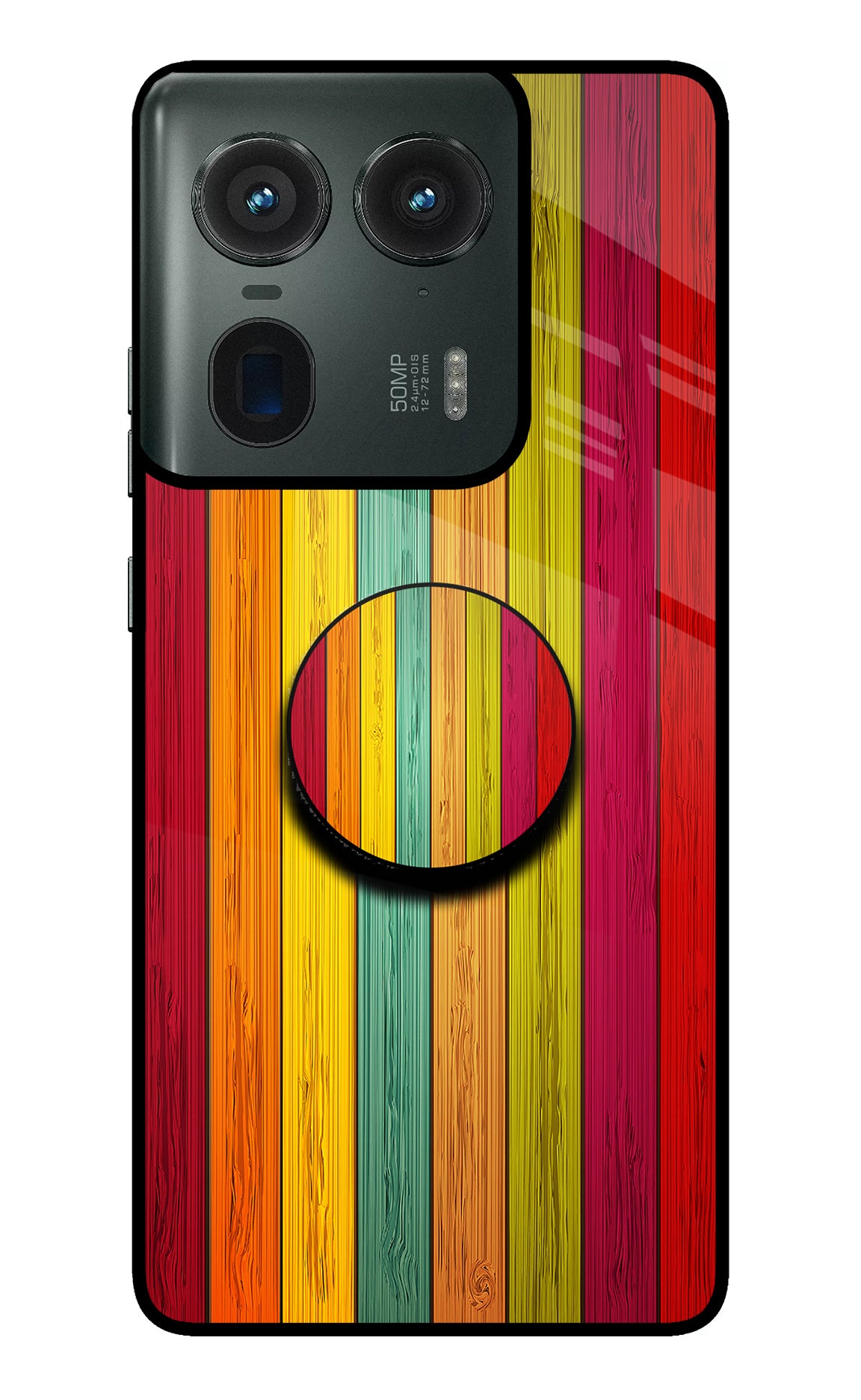 Multicolor Wooden Moto Edge 50 Ultra 5G Pop Case