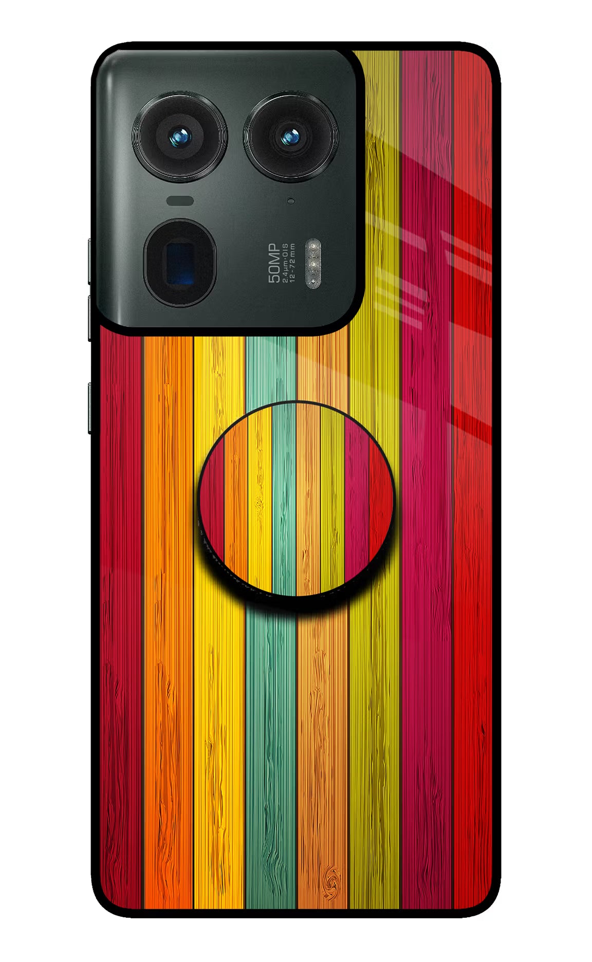 Multicolor Wooden Moto Edge 50 Ultra 5G Pop Case by Casekaro