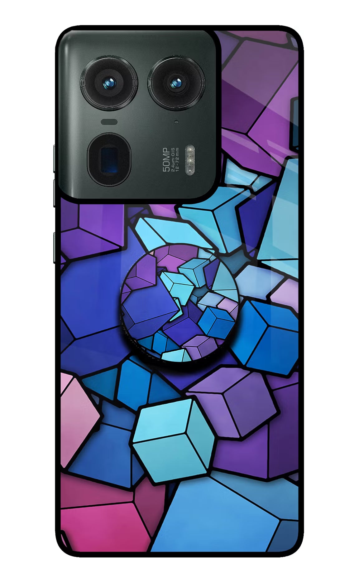 Cubic Abstract Moto Edge 50 Ultra 5G Pop Case by Casekaro