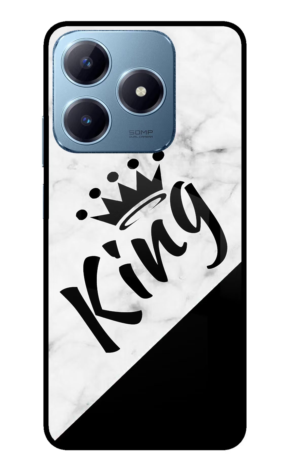 King Realme Narzo N63 Glass Case Back Cover by Casekaro