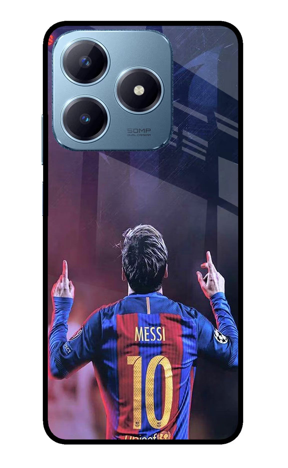 Messi Realme Narzo N63 Glass Case Back Cover by Casekaro