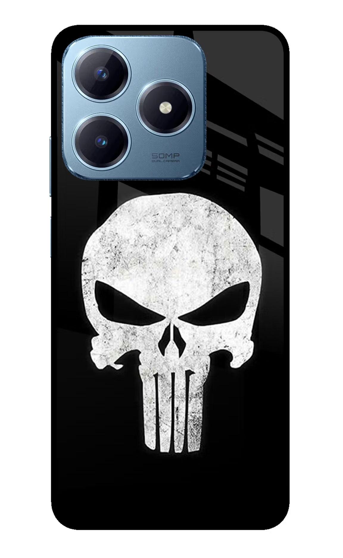 Punisher Skull Realme Narzo N63 Glass Case Back Cover by Casekaro