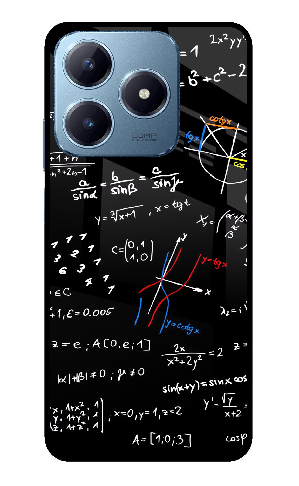 Mathematics Formula Realme Narzo N63 Glass Case Back Cover by Casekaro
