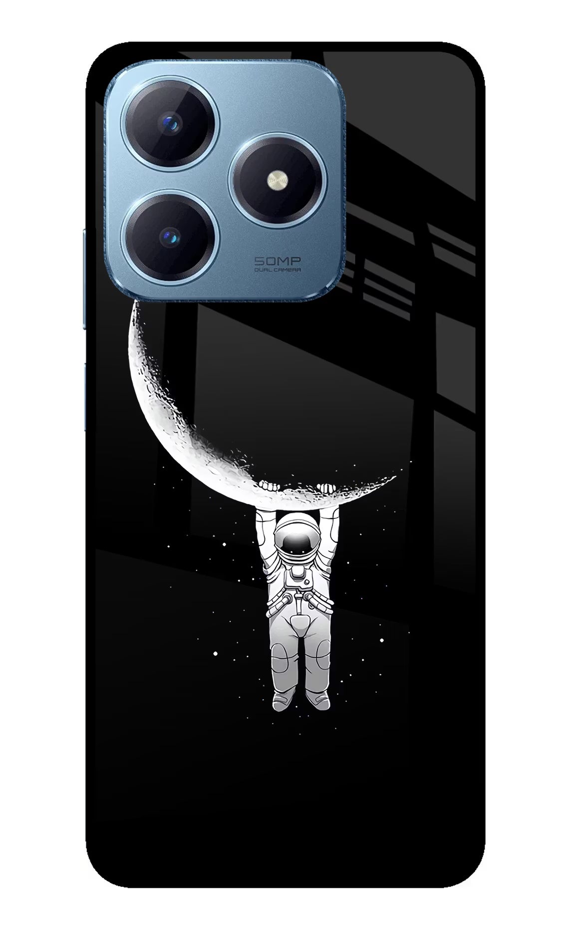 Moon Space Realme Narzo N63 Glass Case Back Cover by Casekaro