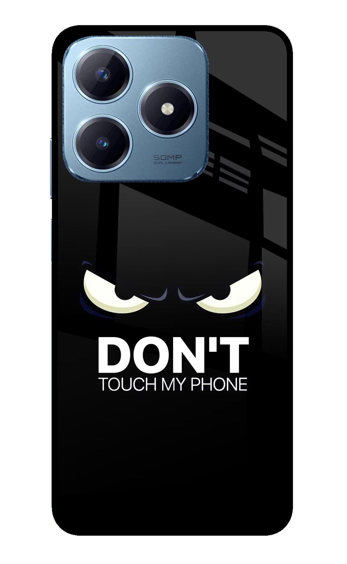 Don'T Touch My Phone Realme Narzo N63 Glass Case Back Cover by Casekaro