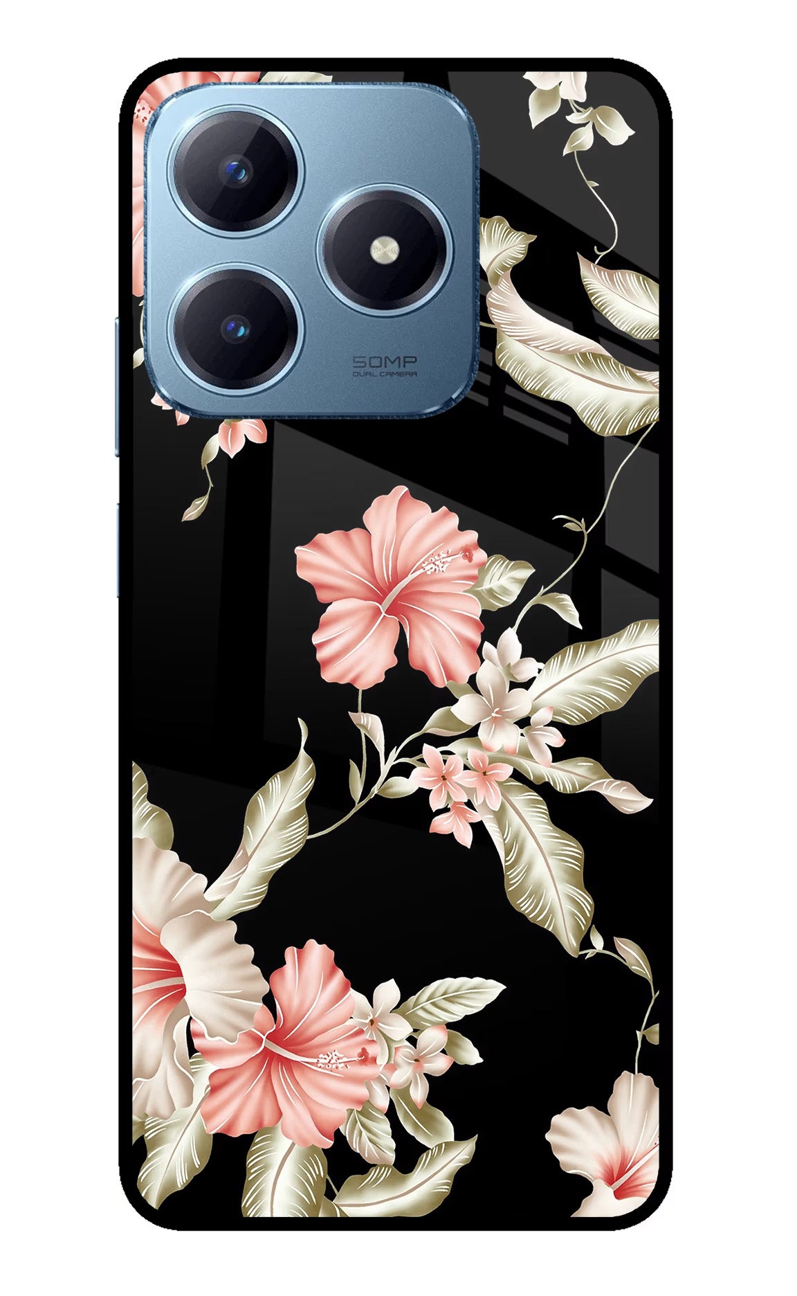 Flowers Realme Narzo N63 Glass Case Back Cover by Casekaro